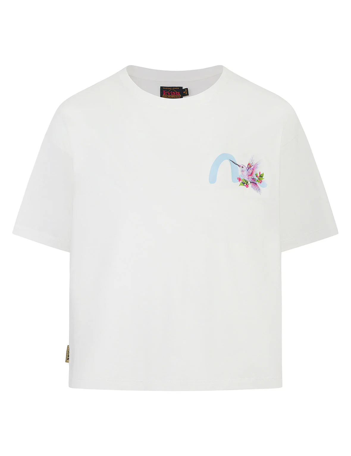Seagull and Hummingbird Print Cropped T-shirt - Image 9