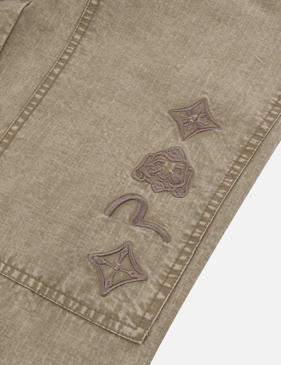 Seagull and Kamon Embroidery Straight Fit Woven Joggers - Image 12