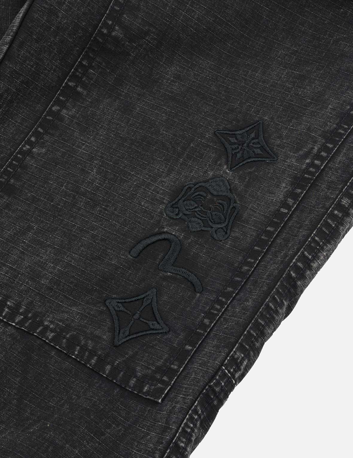 Seagull and Kamon Embroidery Straight Fit Woven Joggers - Image 17