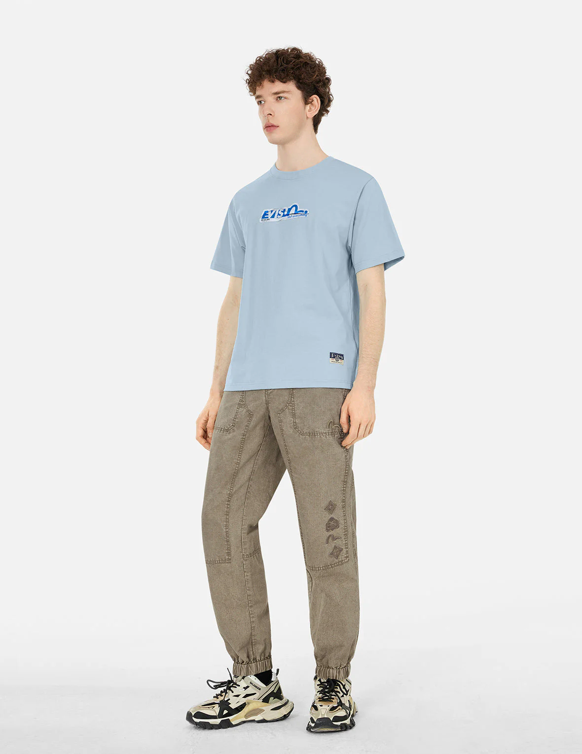 Seagull and Kamon Embroidery Straight Fit Woven Joggers - Image 6