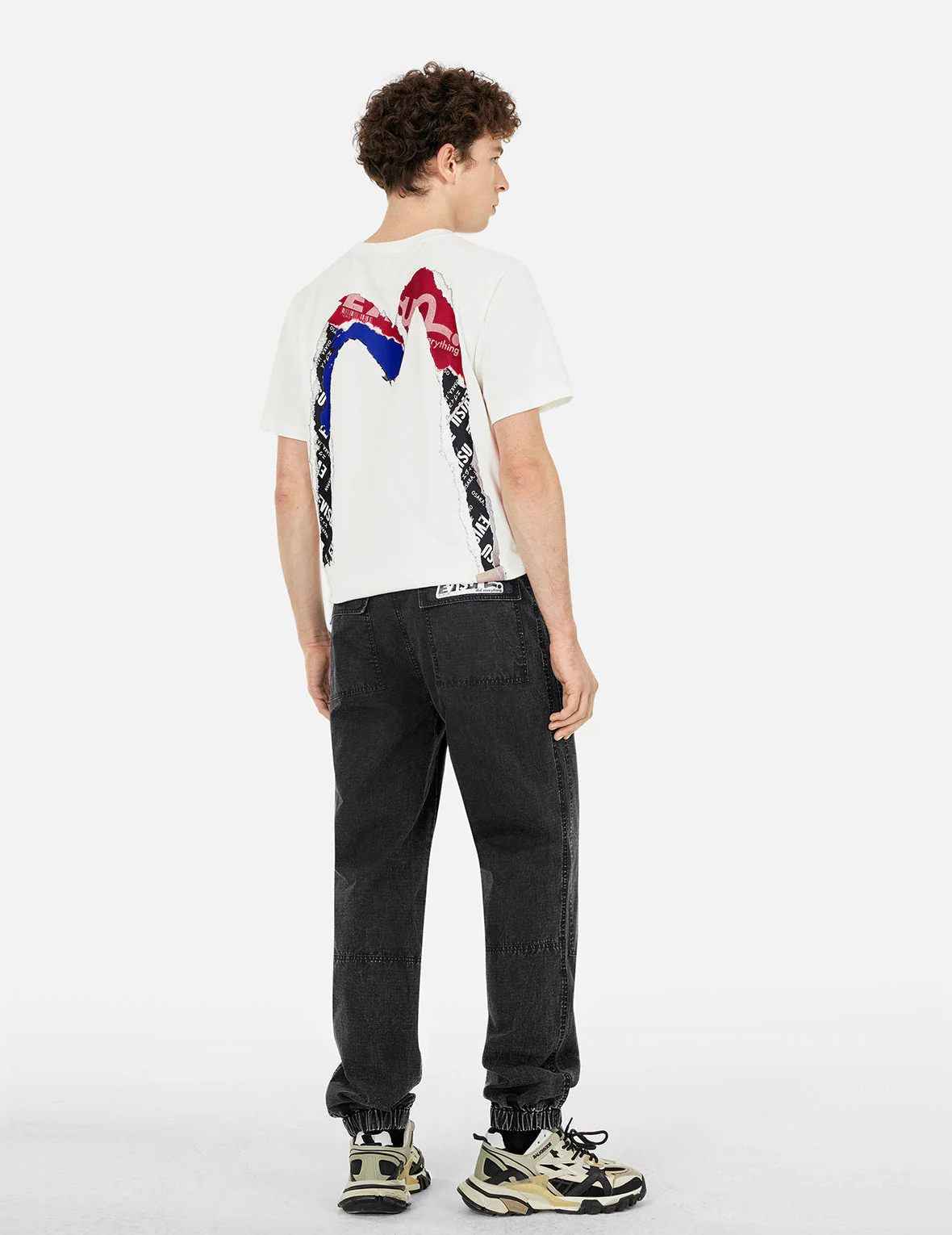 Seagull and Kamon Embroidery Straight Fit Woven Joggers - Image 7