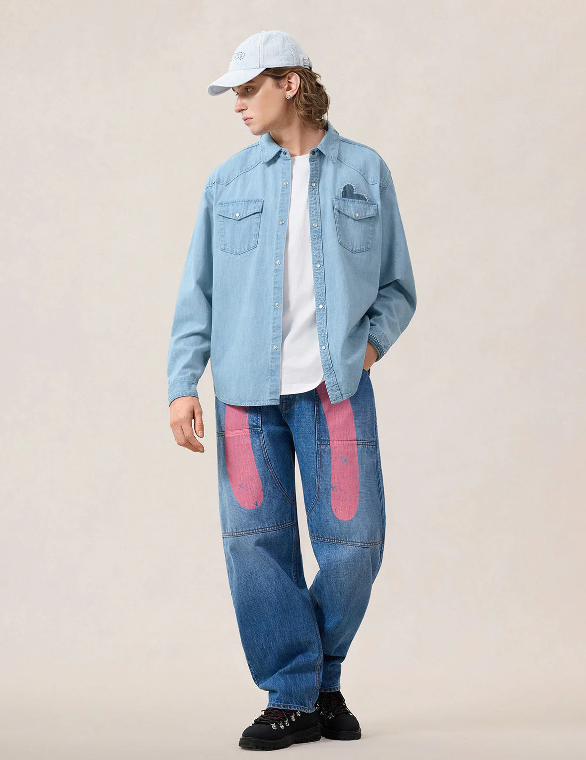 Seagull and Line Embroidery Shirt - Image 5