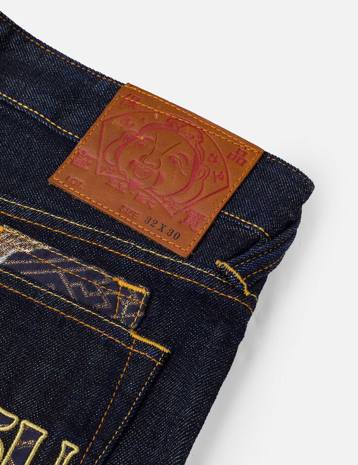 Seagull and Logo Brocade Appliqué Taper Fit Jeans #2017 - Image 9