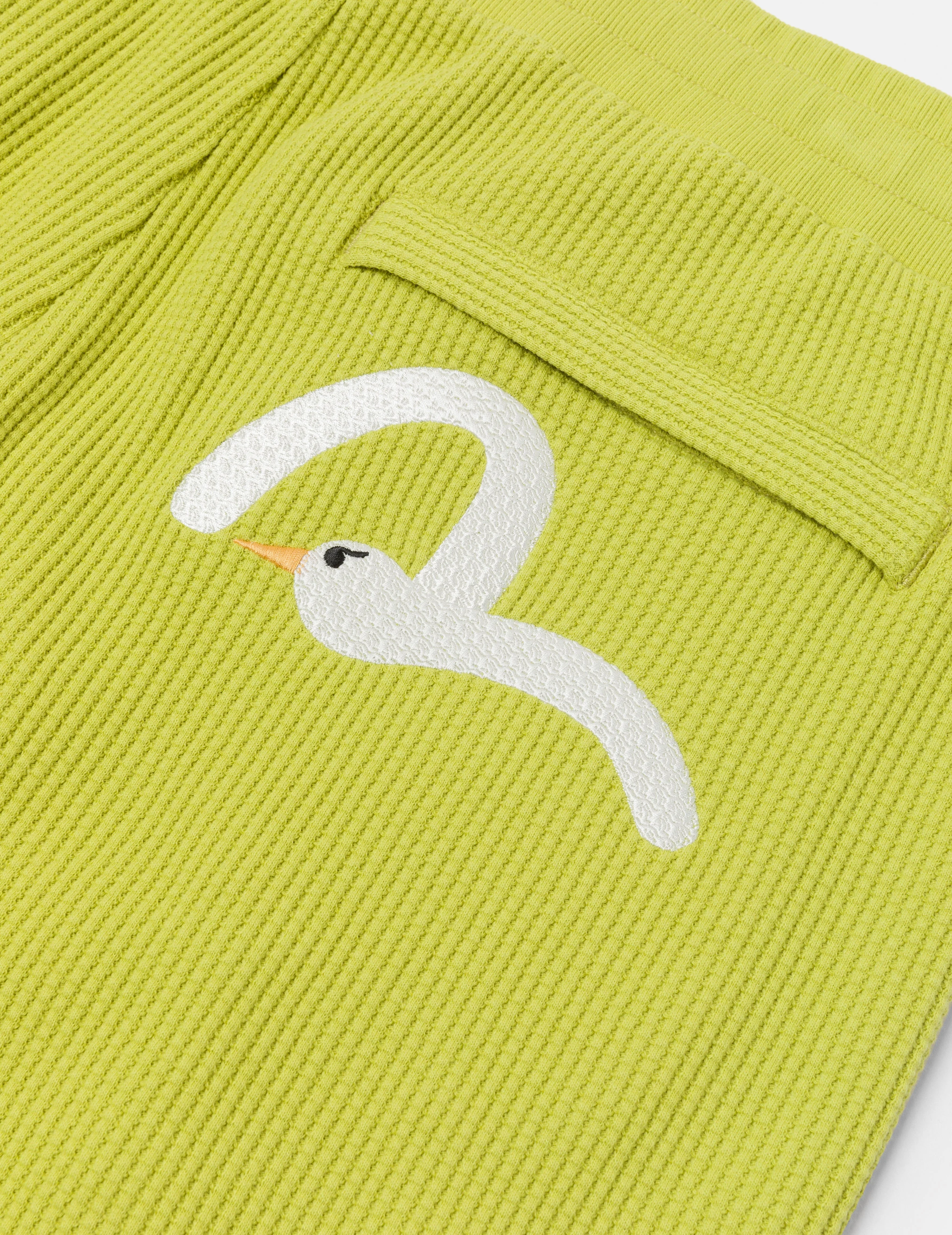 Seagull and Logo Embroidery Fashion Fit Waffle Sweatshorts - Image 11