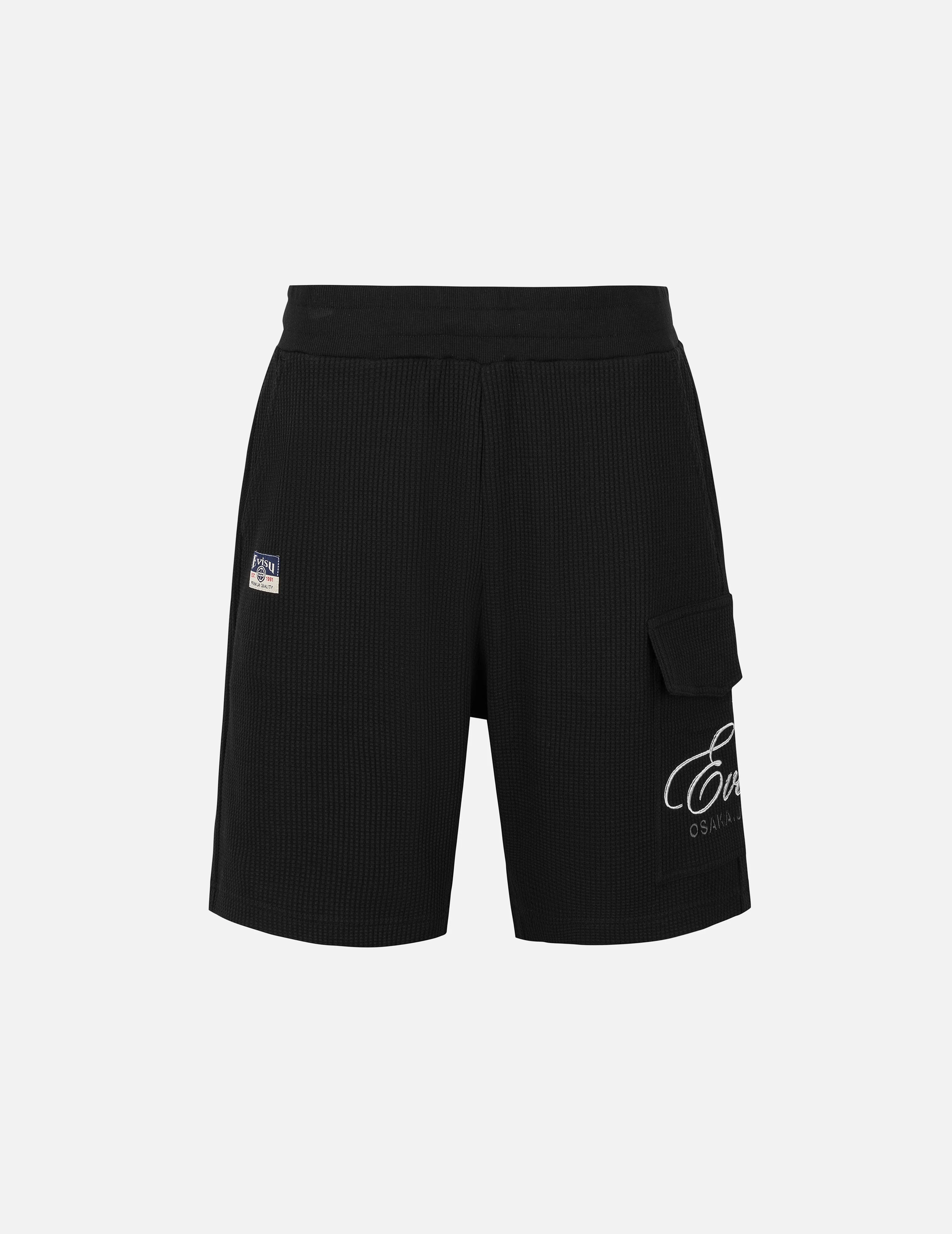 Seagull and Logo Embroidery Fashion Fit Waffle Sweatshorts - Image 4