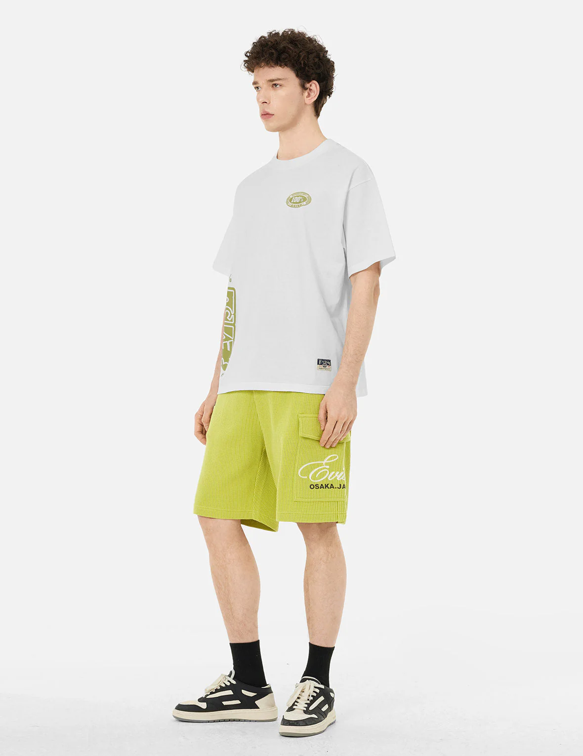 Seagull and Logo Embroidery Fashion Fit Waffle Sweatshorts - Image 5