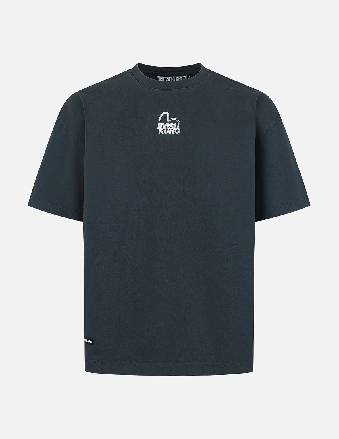 Seagull and Logo Embroidery Oversized Garment Dye T-Shirt