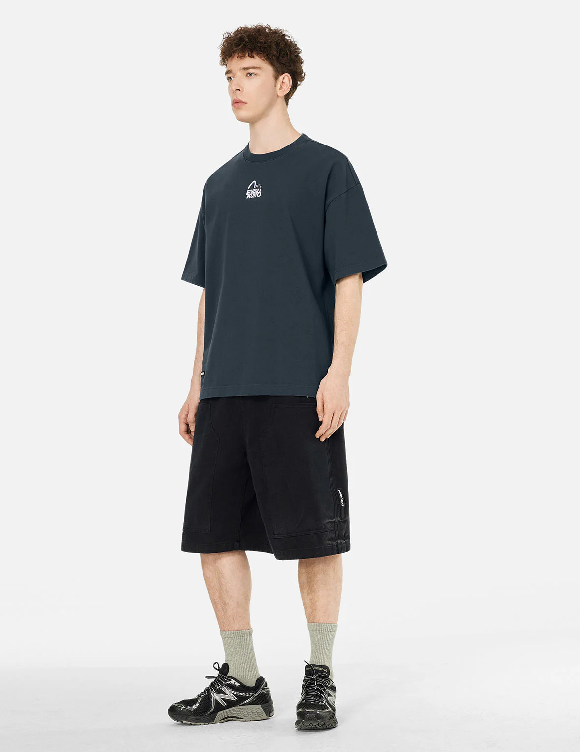 Seagull and Logo Embroidery Oversized Garment Dye T-Shirt - Image 7