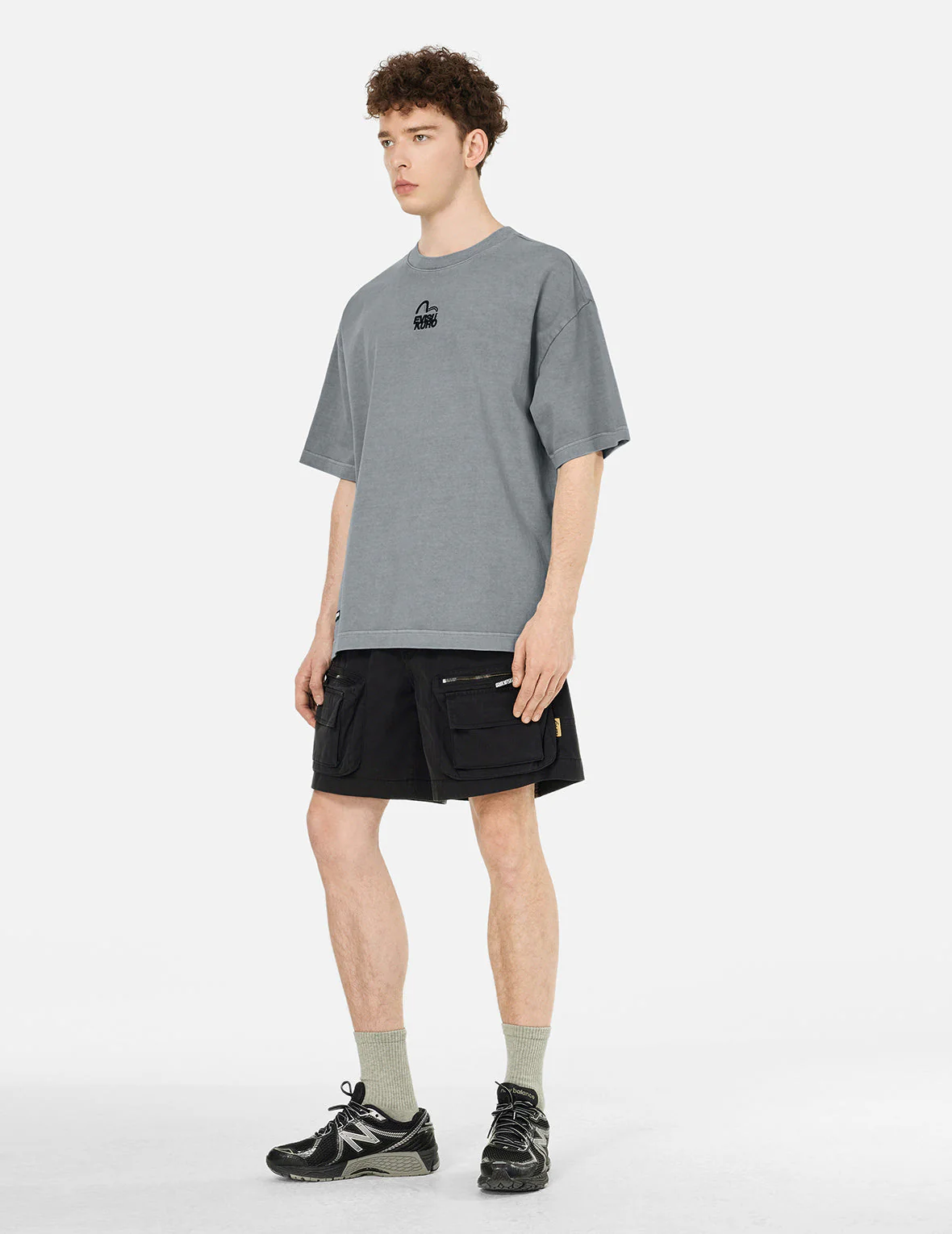 Seagull and Logo Embroidery Oversized Garment Dye T-Shirt - Image 9