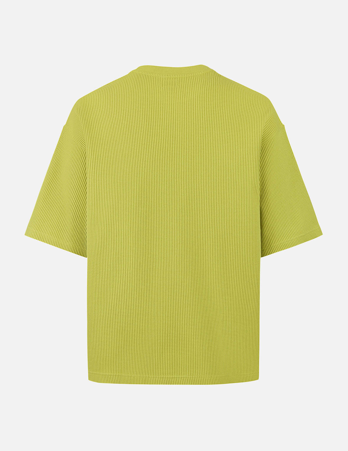 Seagull and Logo Embroidery Oversized Short-Sleeve Waffle Sweatshirt - Image 3