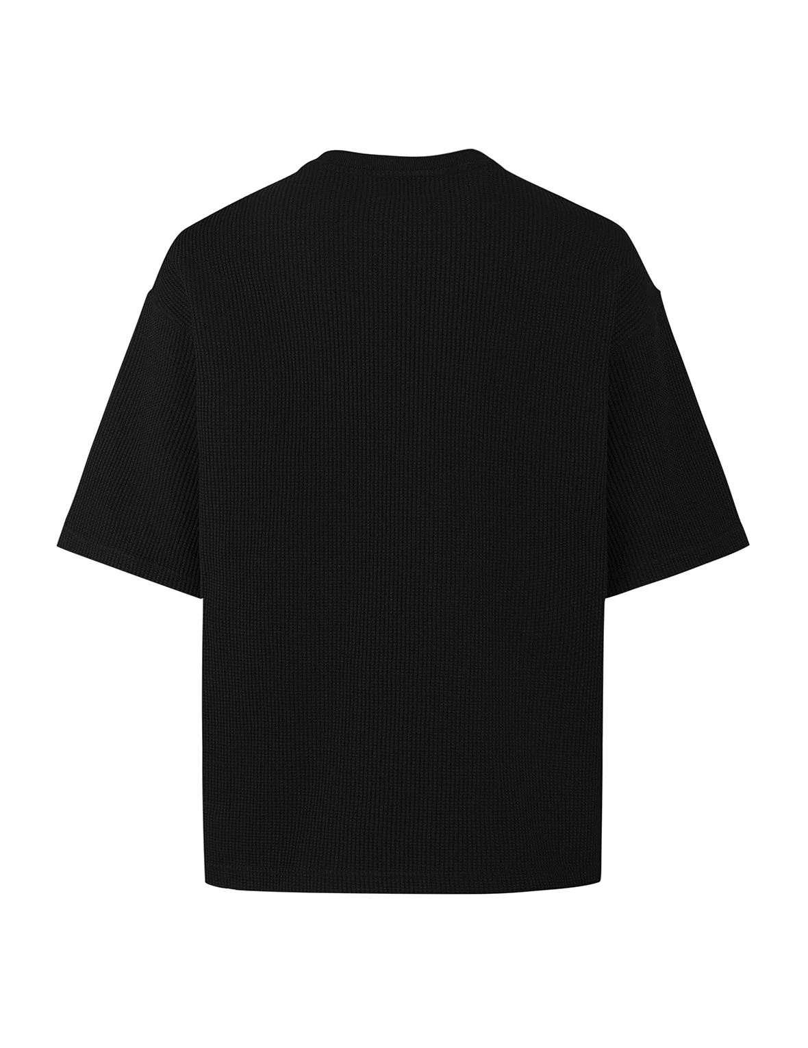 Seagull and Logo Embroidery Oversized Short-Sleeve Waffle Sweatshirt - Image 4