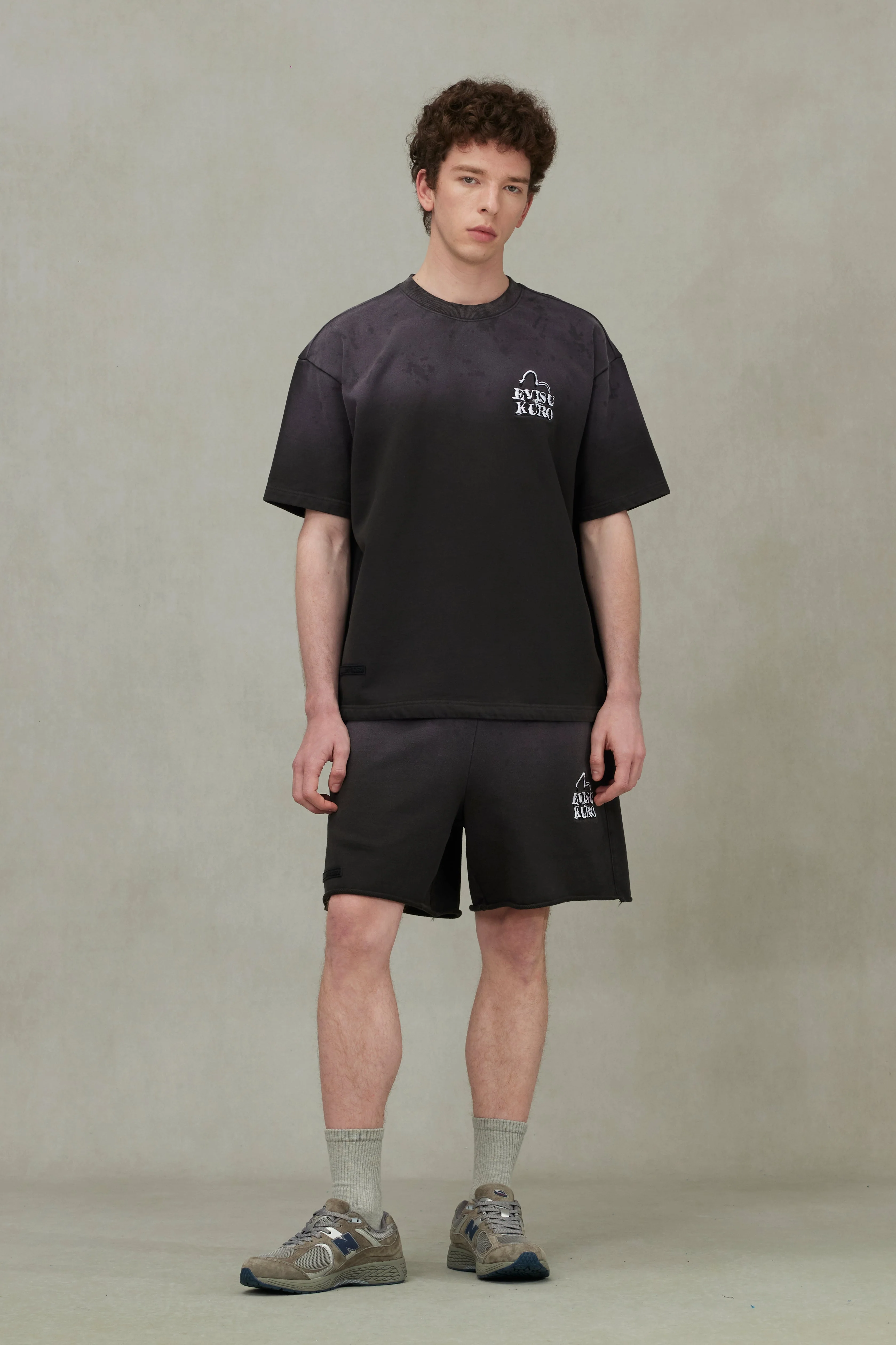 Seagull and Logo Embroidery Relax Fit Rock-Washed Sweatshorts - Image 3