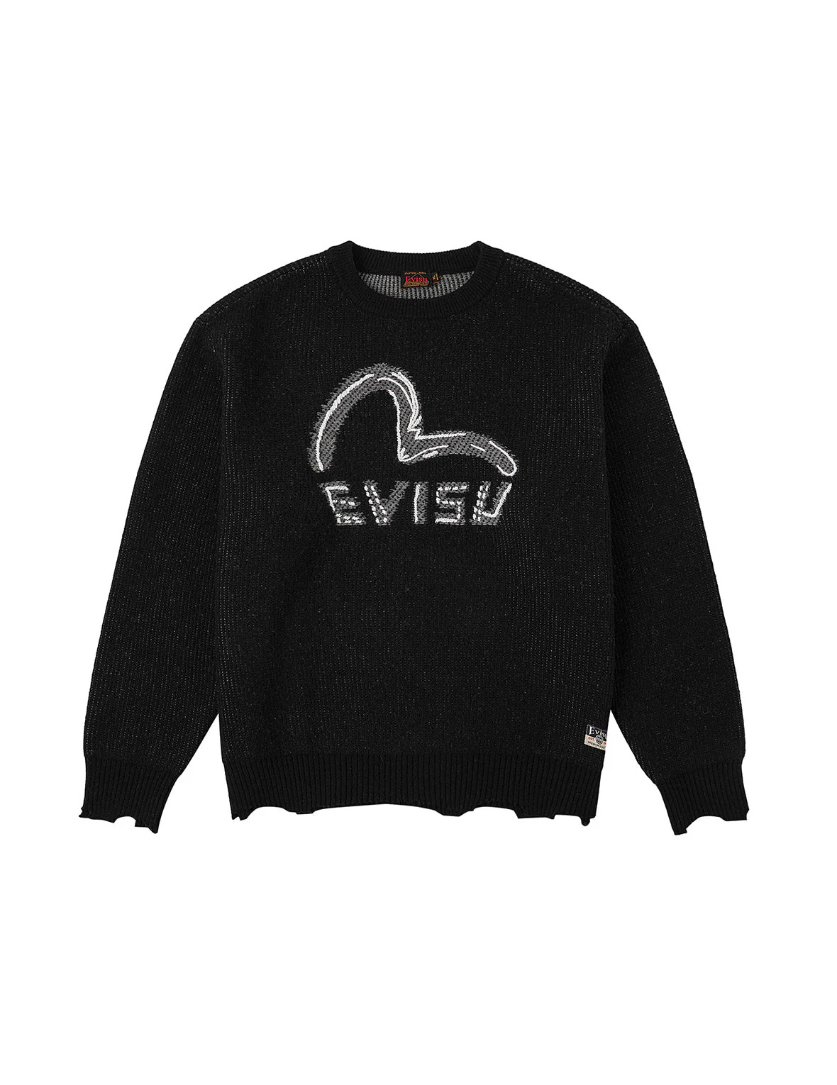 Seagull and Logo Intarsia Relax Fit Knitted Sweater - Image 12
