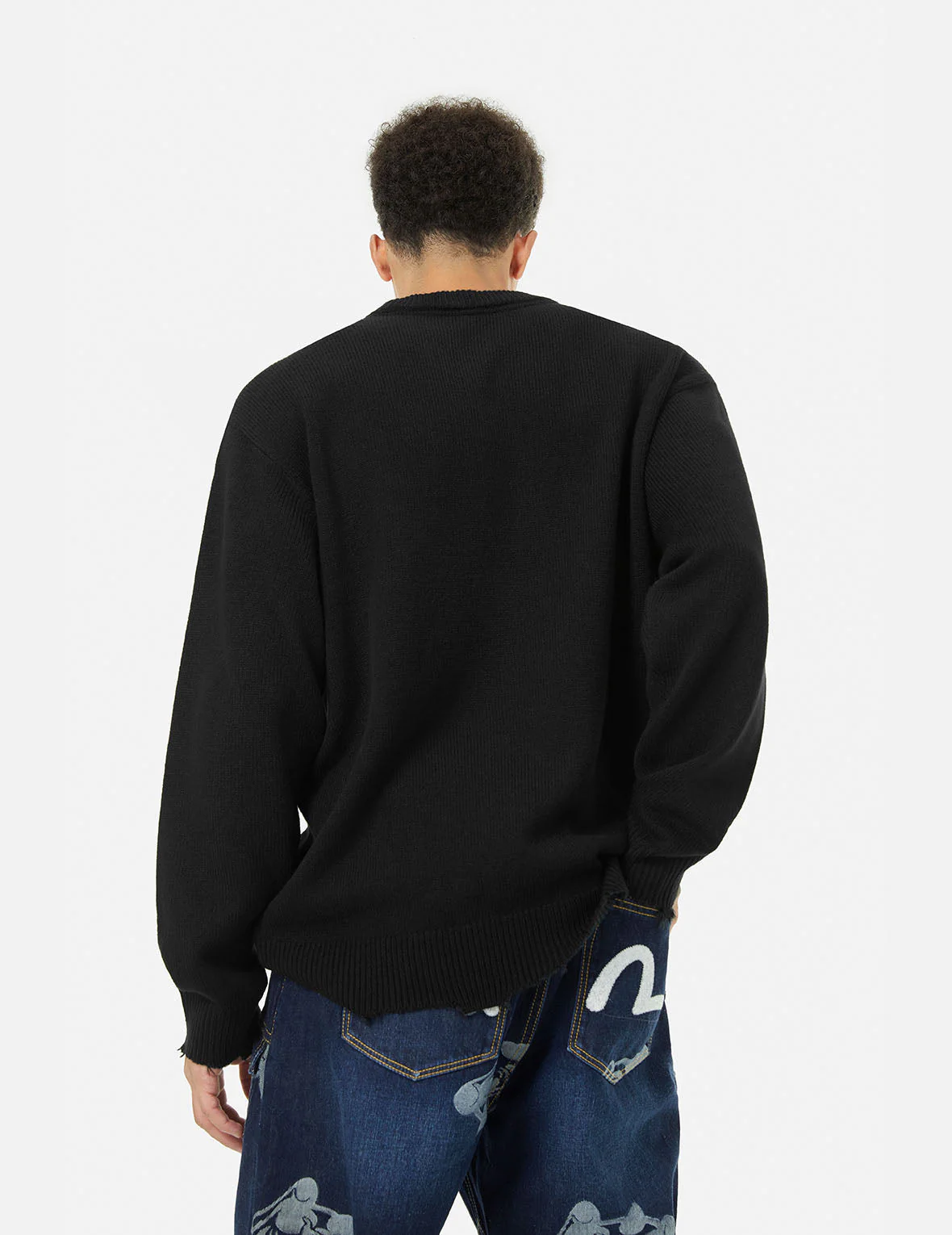 Seagull and Logo Jacquard Loose Fit Knit Sweatshirt - Image 2