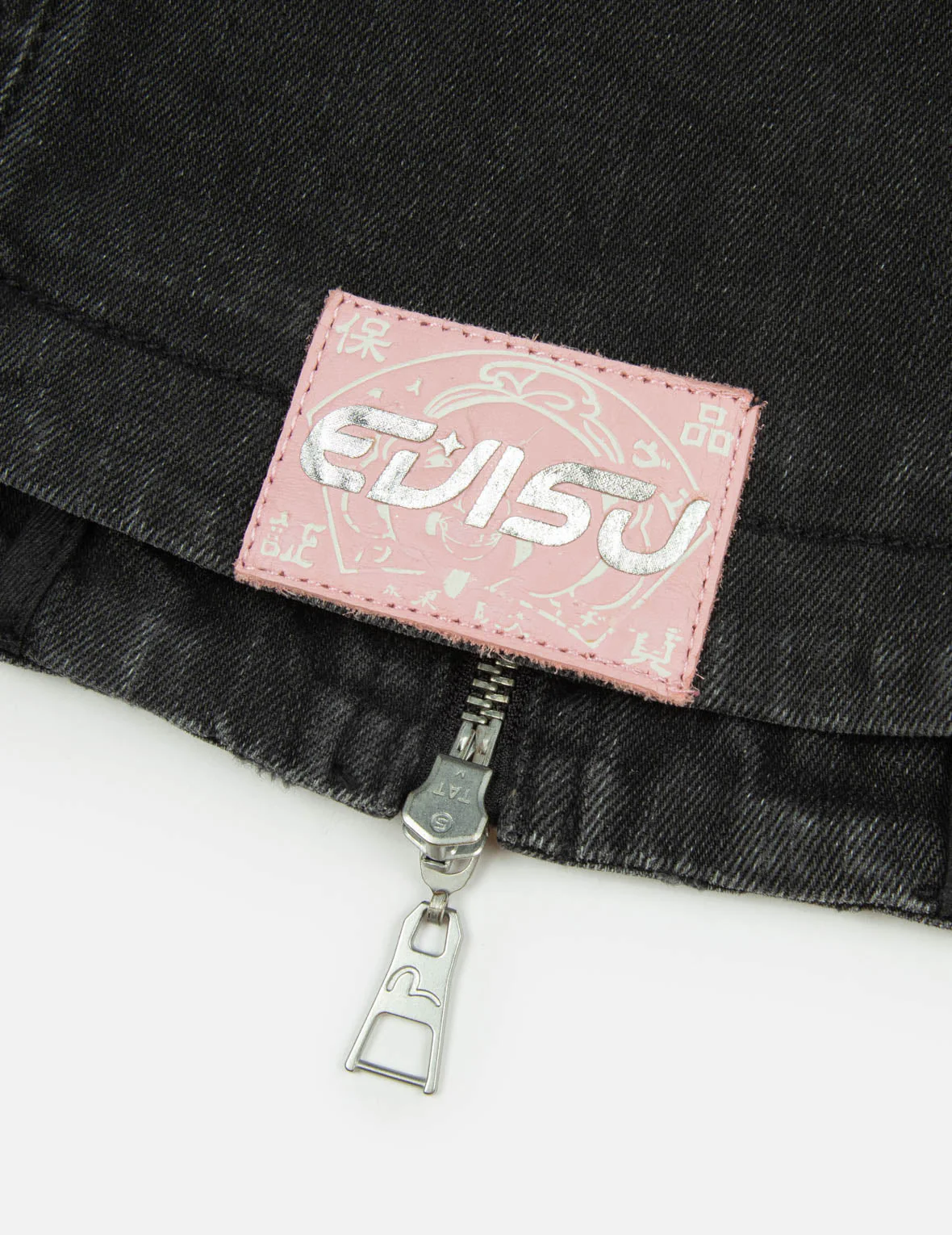 Seagull and Logo Laser Print Fashion Fit Denim Corset Jacket - Image 6