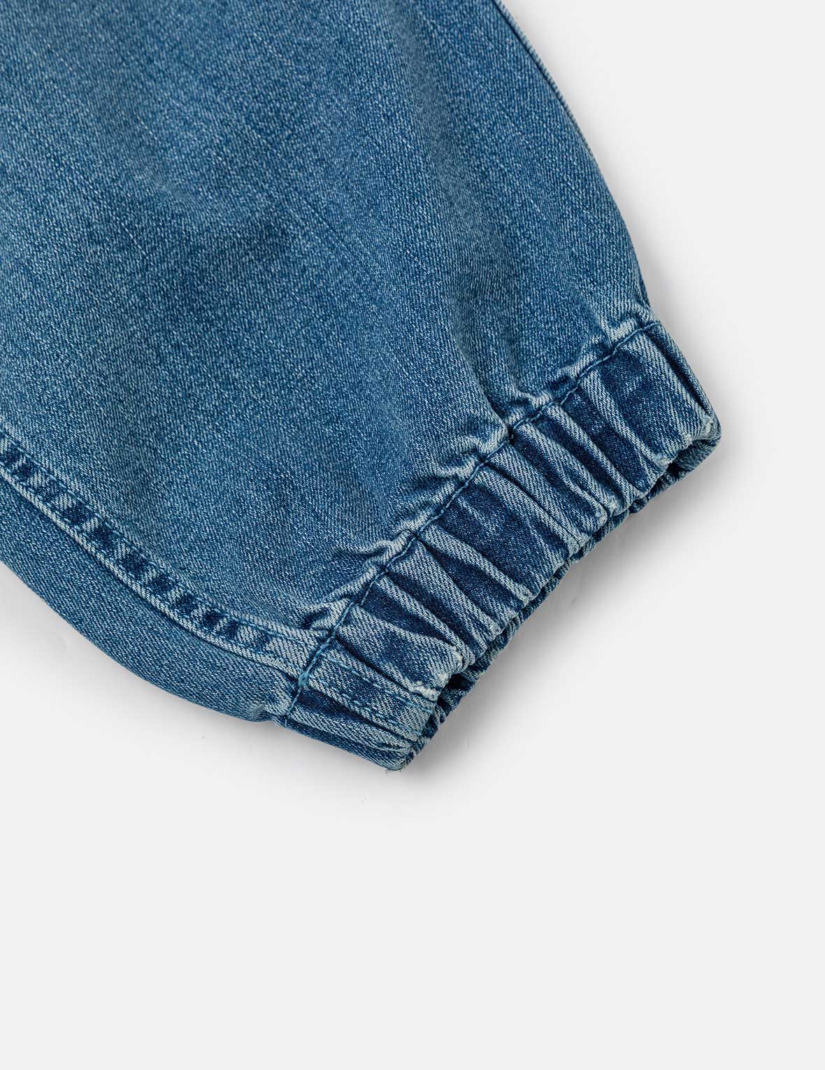 Seagull and Logo Print Loose Fit Denim Joggers - Image 11