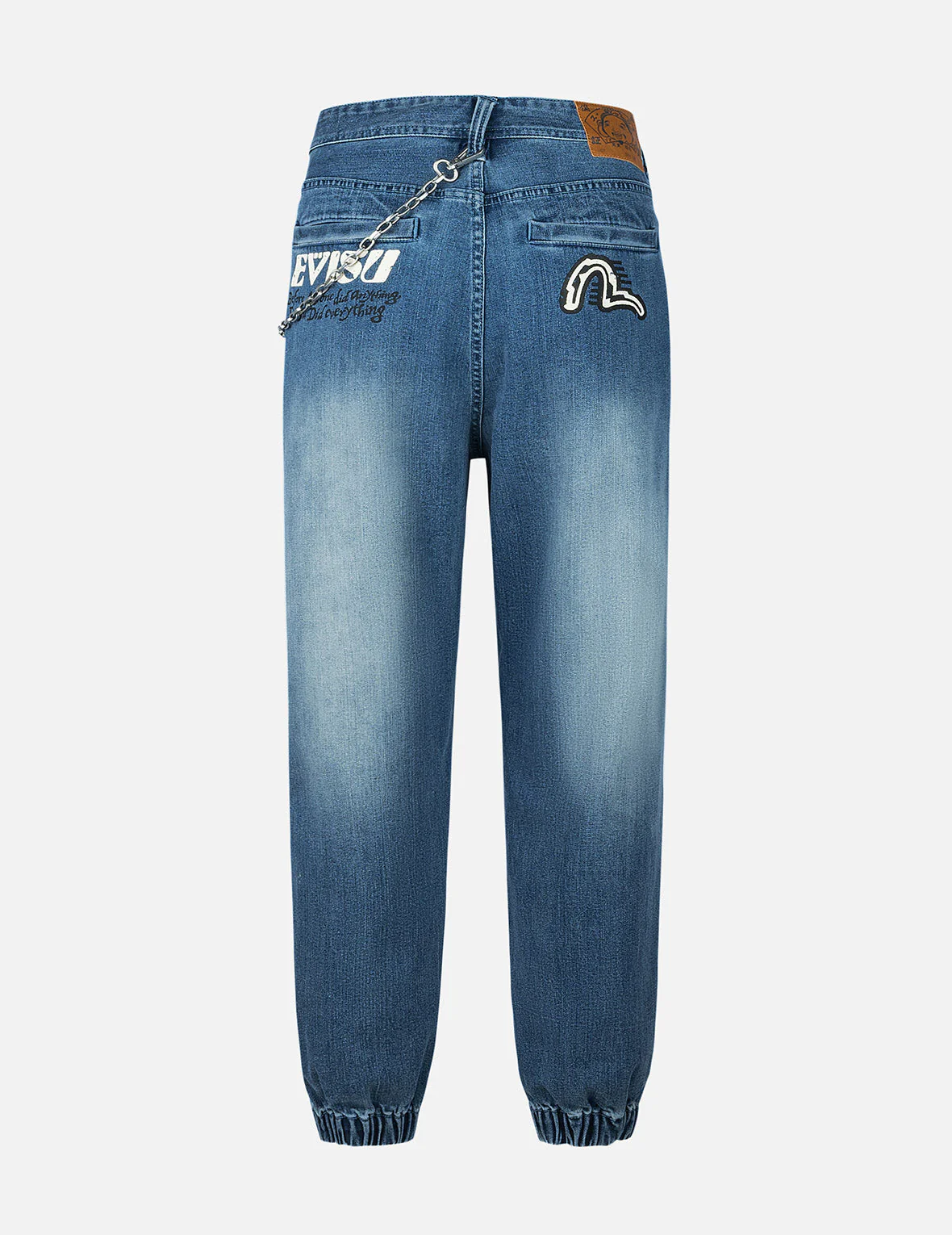 Seagull and Logo Print Loose Fit Denim Joggers - Image 2