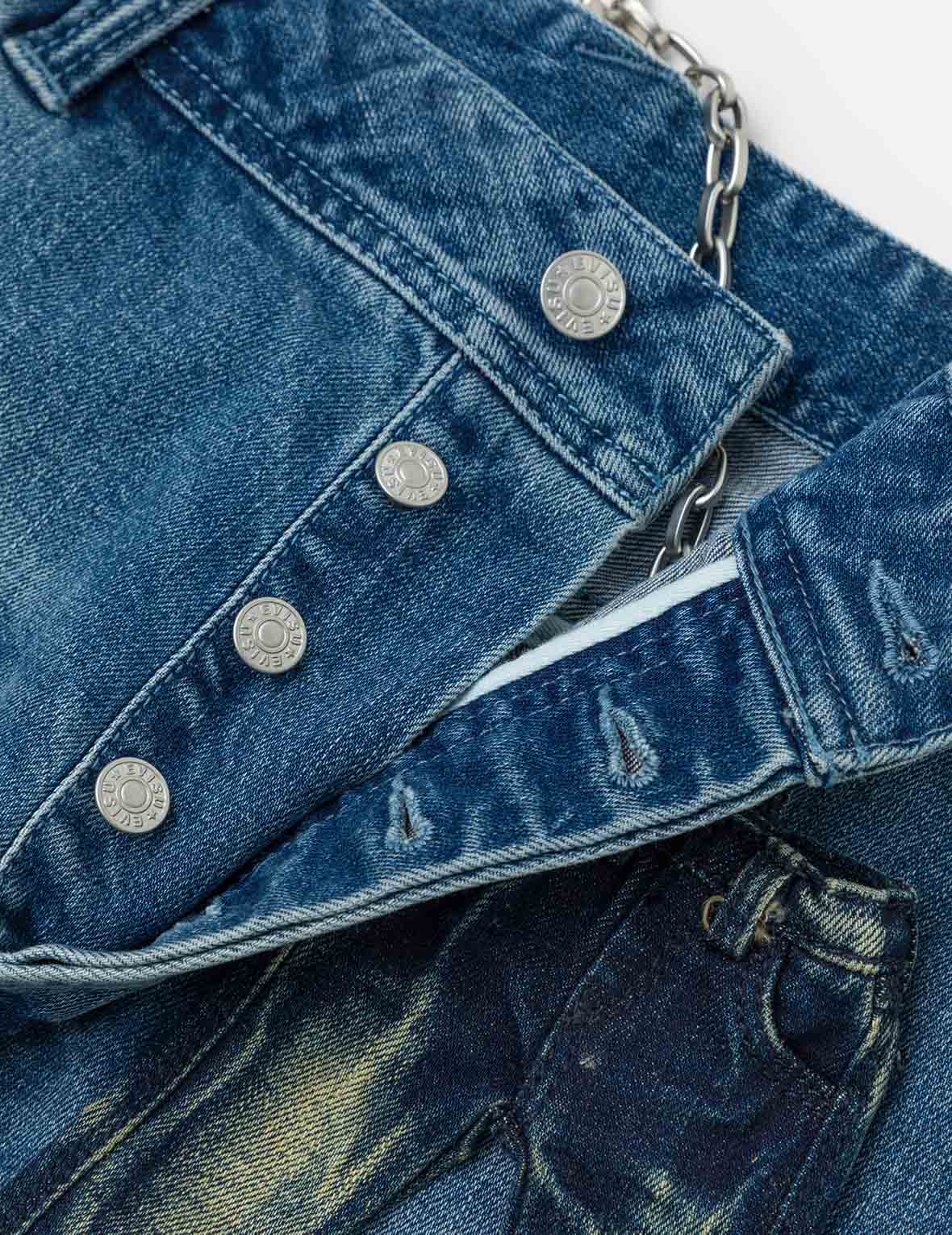 Seagull and Logo Print Loose Fit Denim Joggers - Image 8