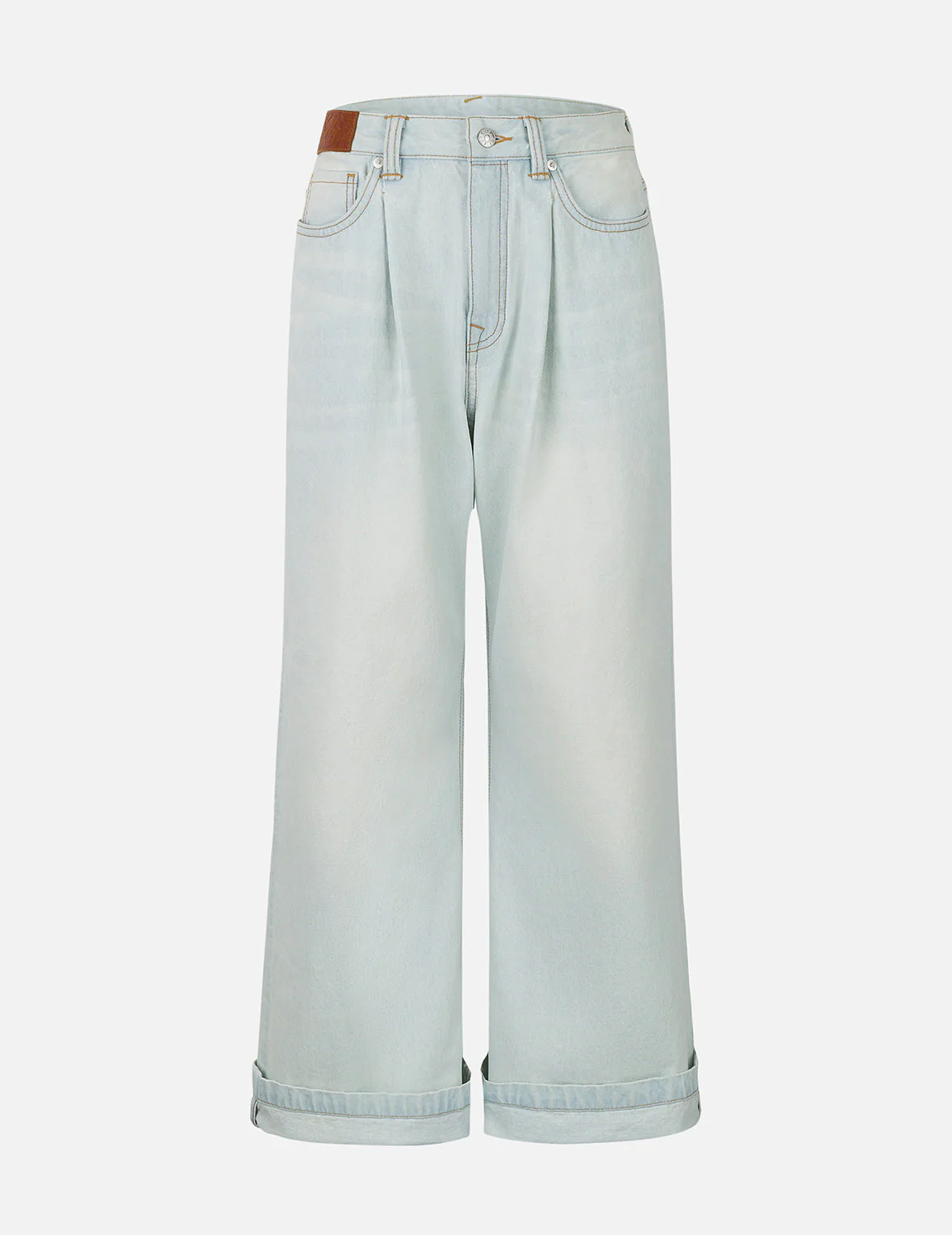 Seagull and Text Embroidery Baggy Jeans - Image 2