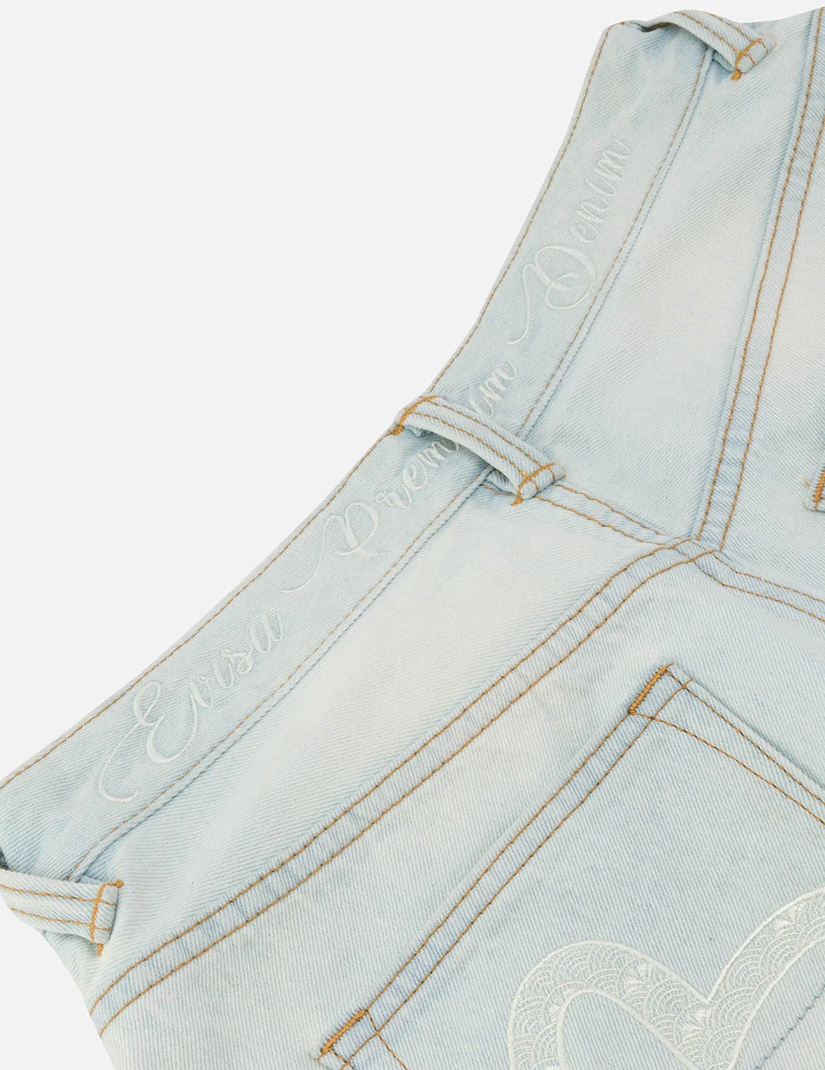 Seagull and Text Embroidery Baggy Jeans - Image 6