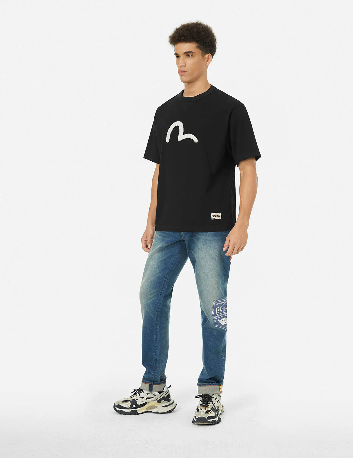 Seagull and Vintage Image Print Relax Fit T-Shirt - Image 4