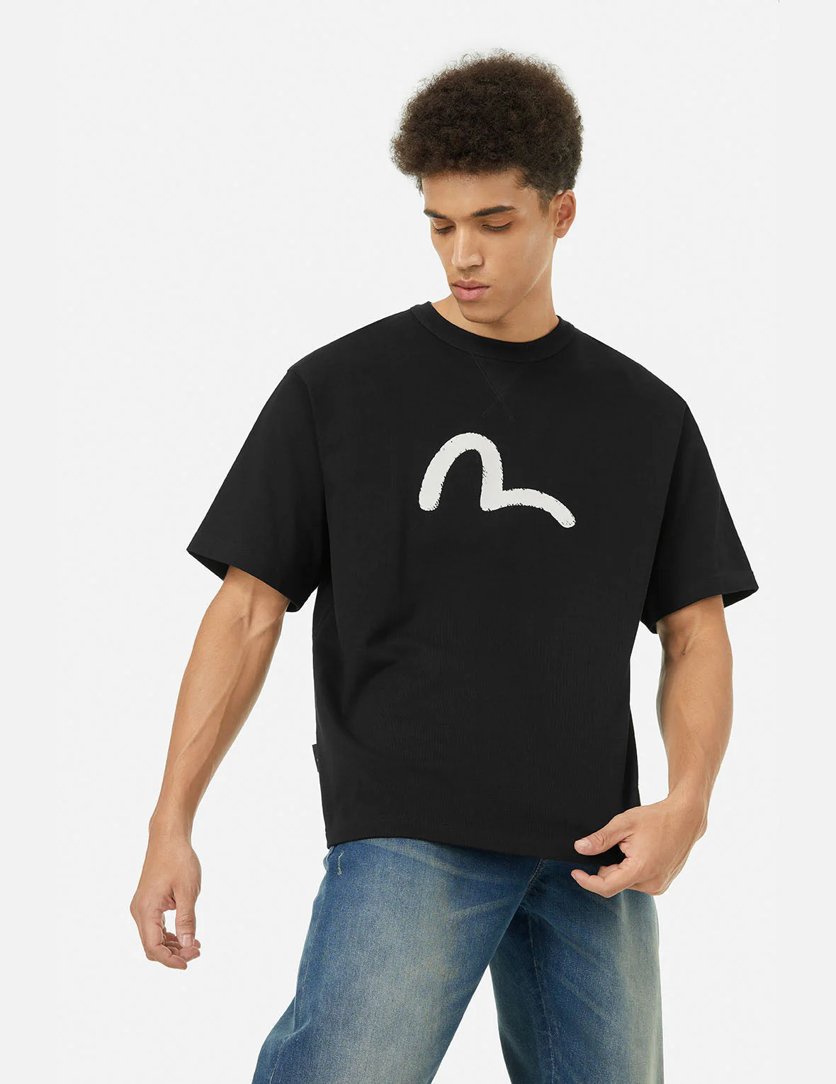 Seagull and Vintage Image Print Relax Fit T-Shirt - Image 5