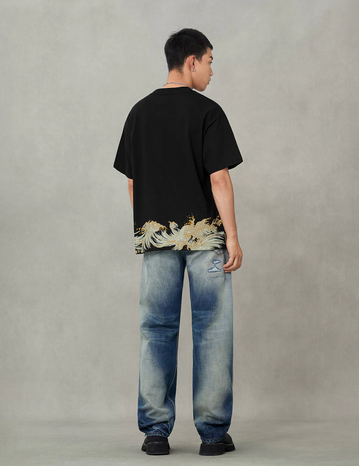 Seagull and Wave Print Relax Fit T-Shirt - Image 11