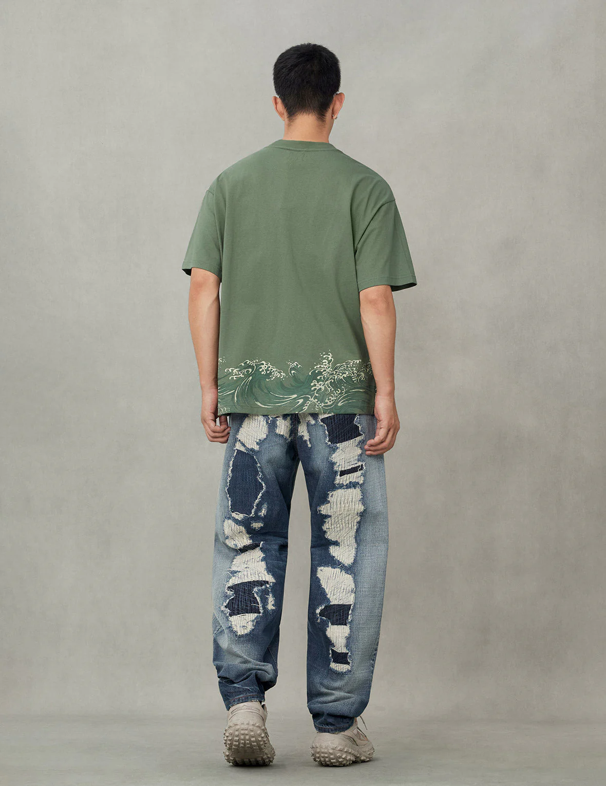 Seagull and Wave Print Relax Fit T-Shirt - Image 12