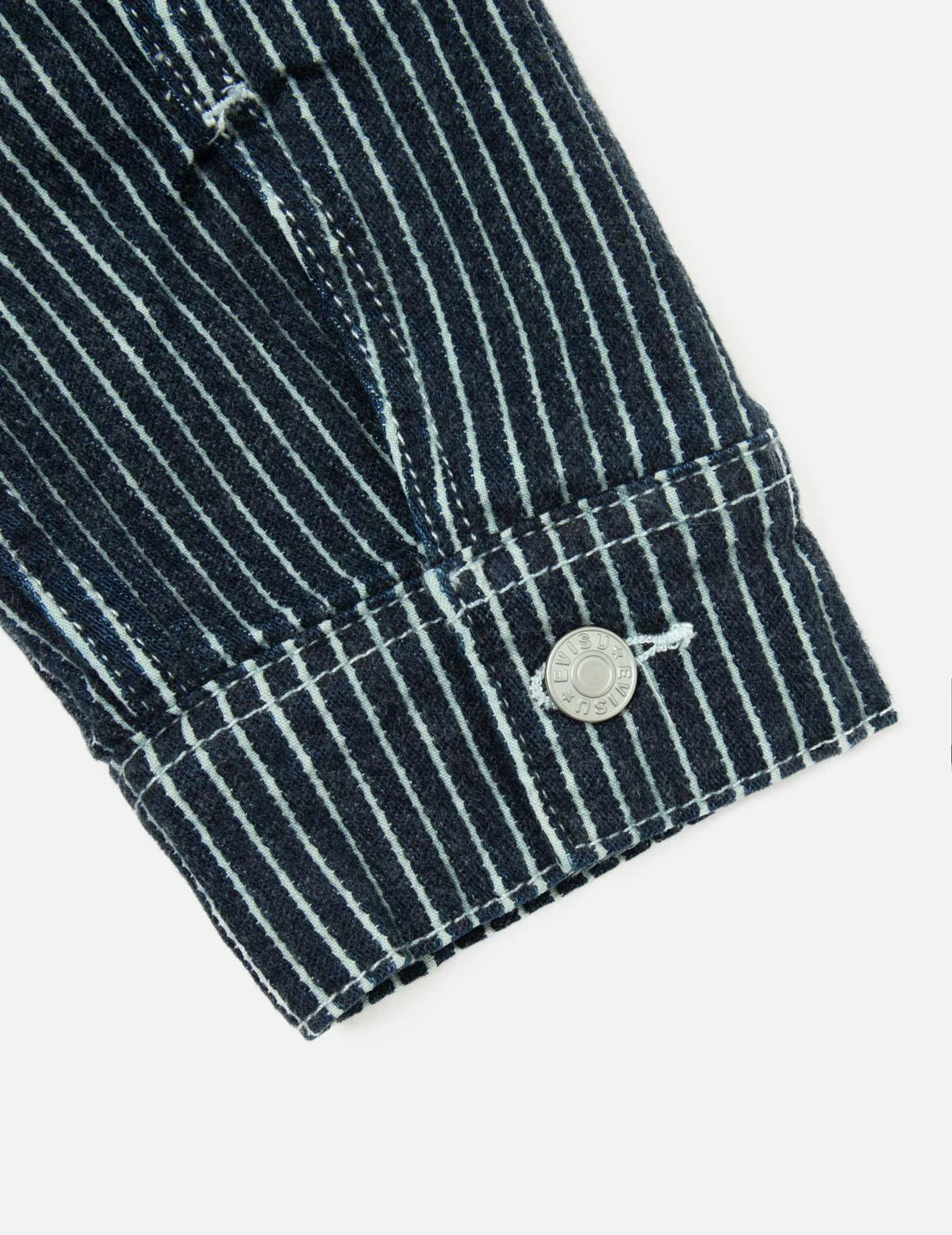 Seagull and Wheel of Wisdom Print Loose Fit Denim Jacket - Image 11
