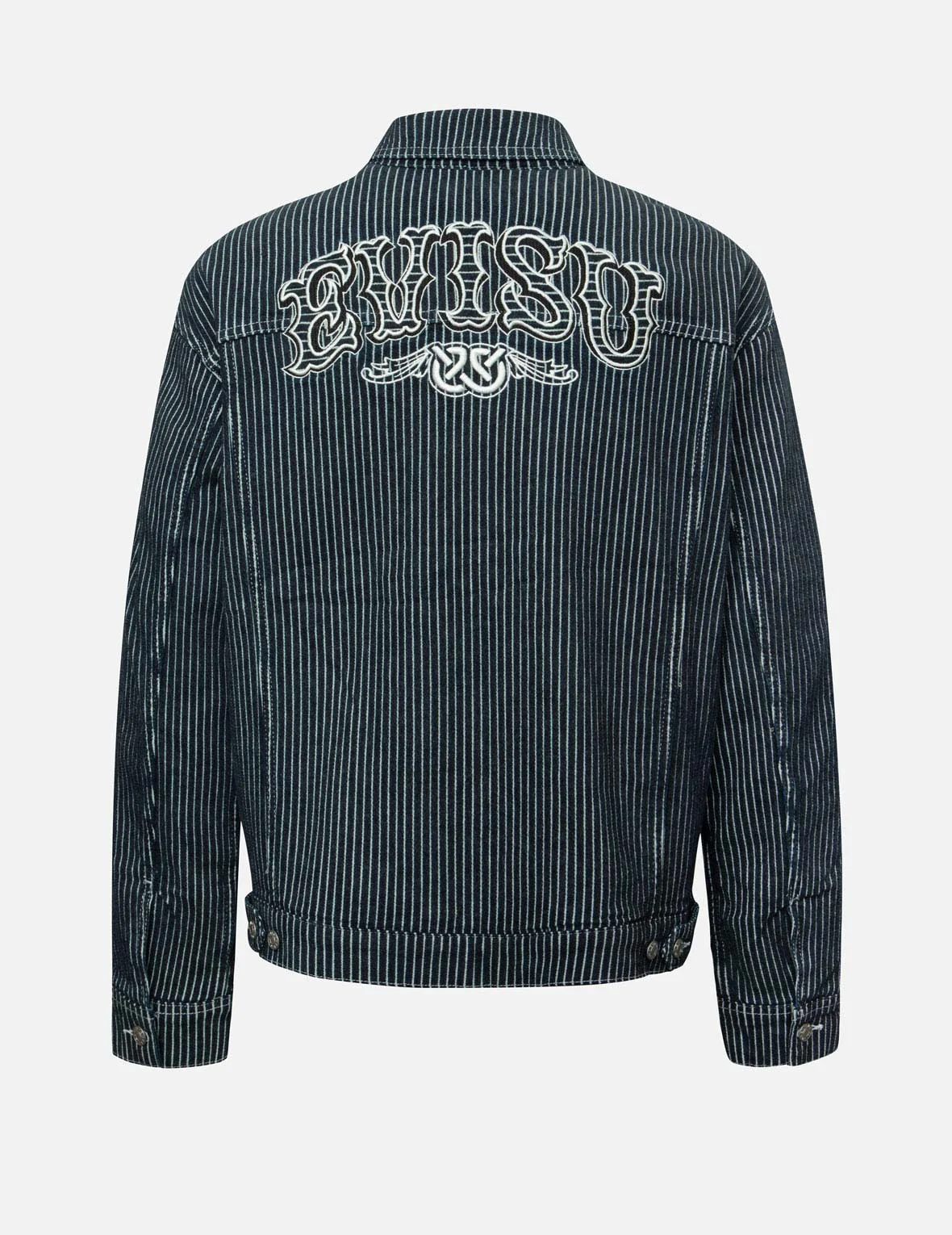 Seagull and Wheel of Wisdom Print Loose Fit Denim Jacket - Image 2