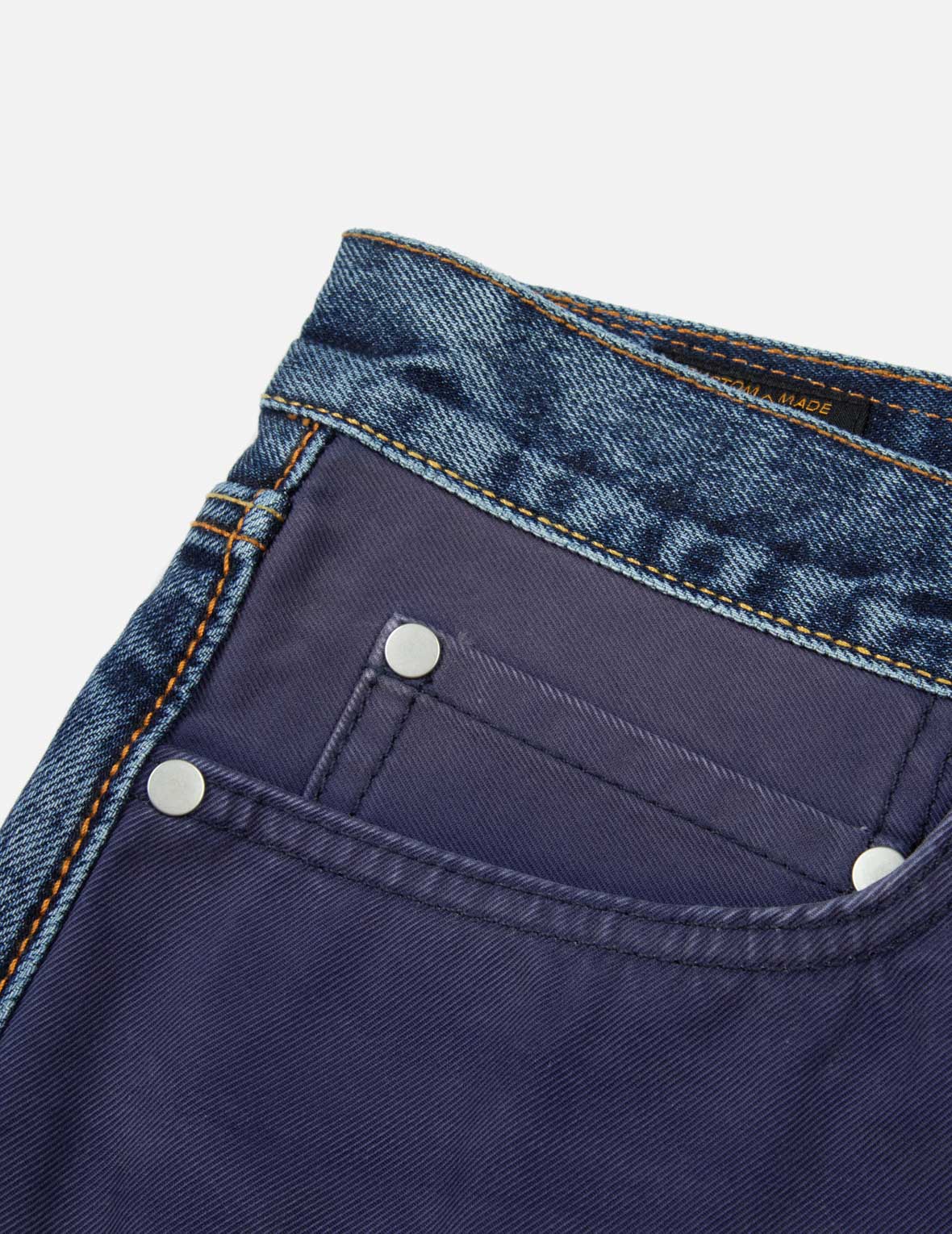 Seagull Appliqué Embroidery Baggy Fit Patchwork Jeans - Image 26