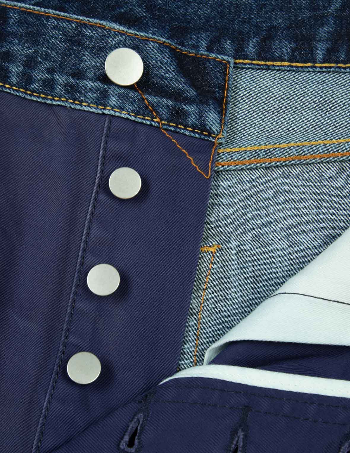 Seagull Appliqué Embroidery Baggy Fit Patchwork Jeans - Image 28