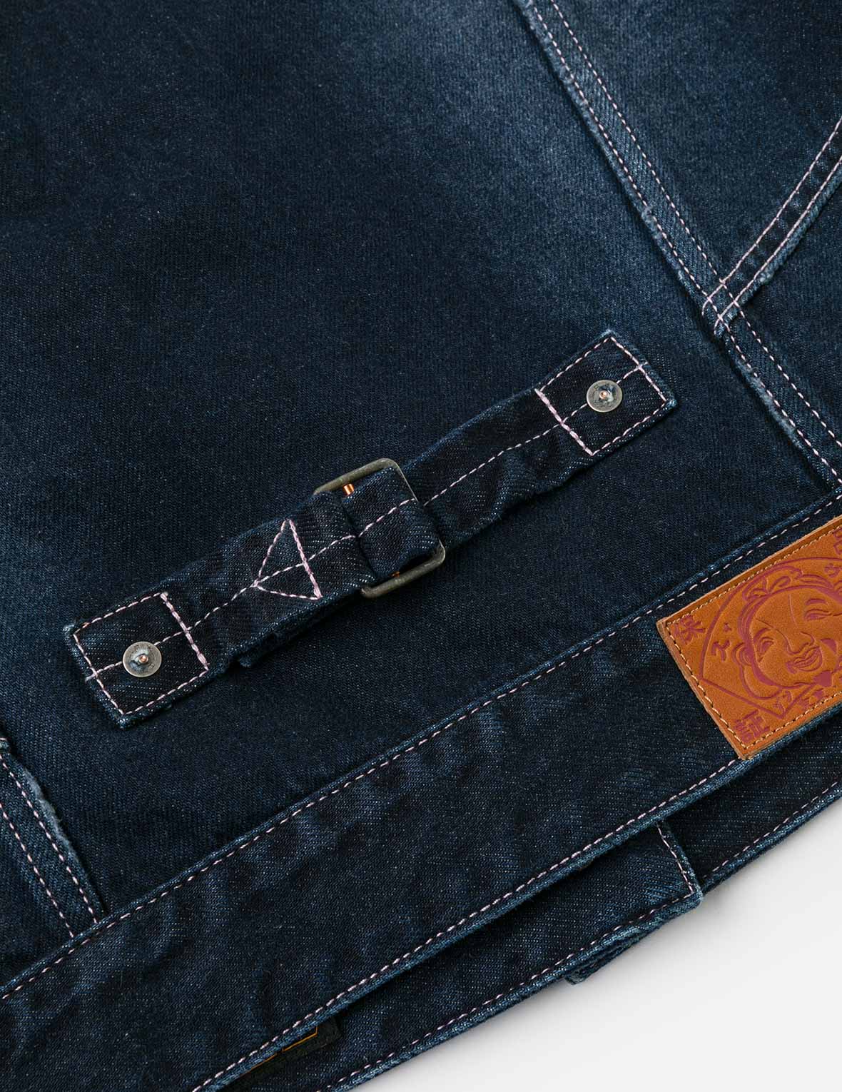 Seagull Appliqué Embroidery Loose Fit Washed Denim Jacket - Image 13