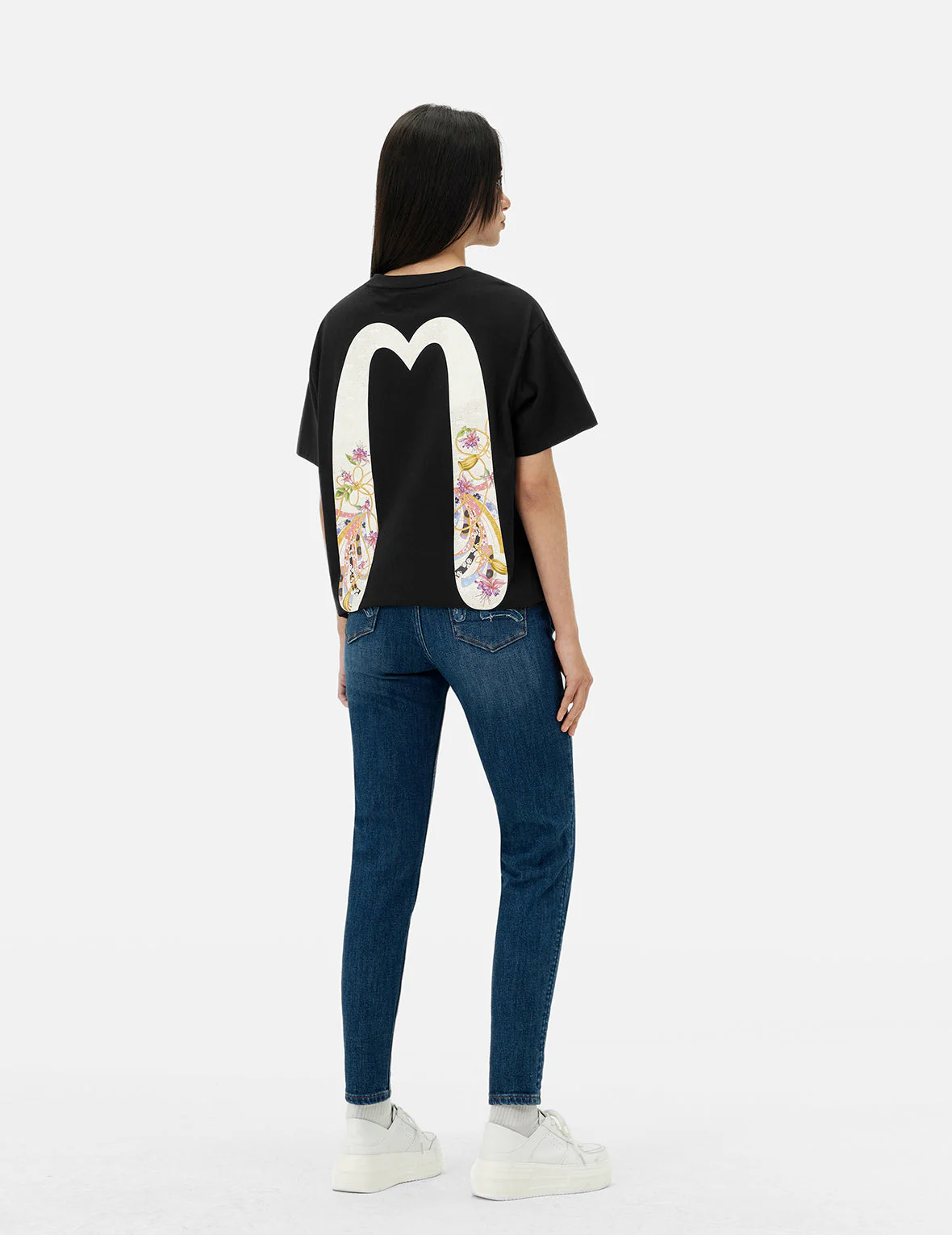 Seagull Appliqué Embroidery Skinny Jeans - Image 4
