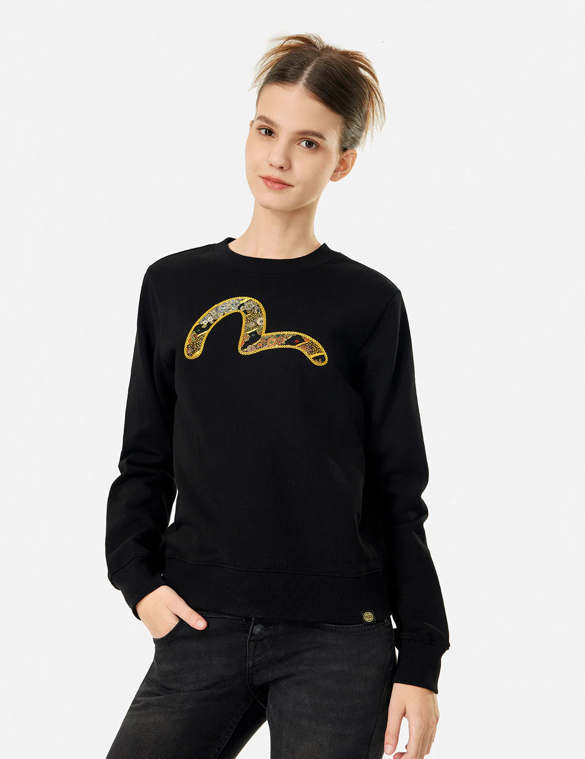 Seagull Brocade Appliqué and Logo Embroidery Regular Fit Sweatshirt - Image 5