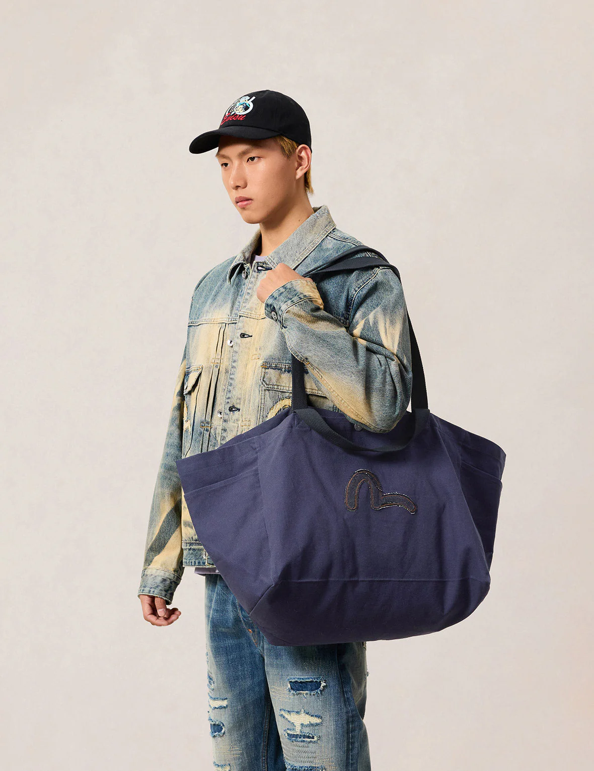 Seagull Denim Applique Tote Bag - Image 6