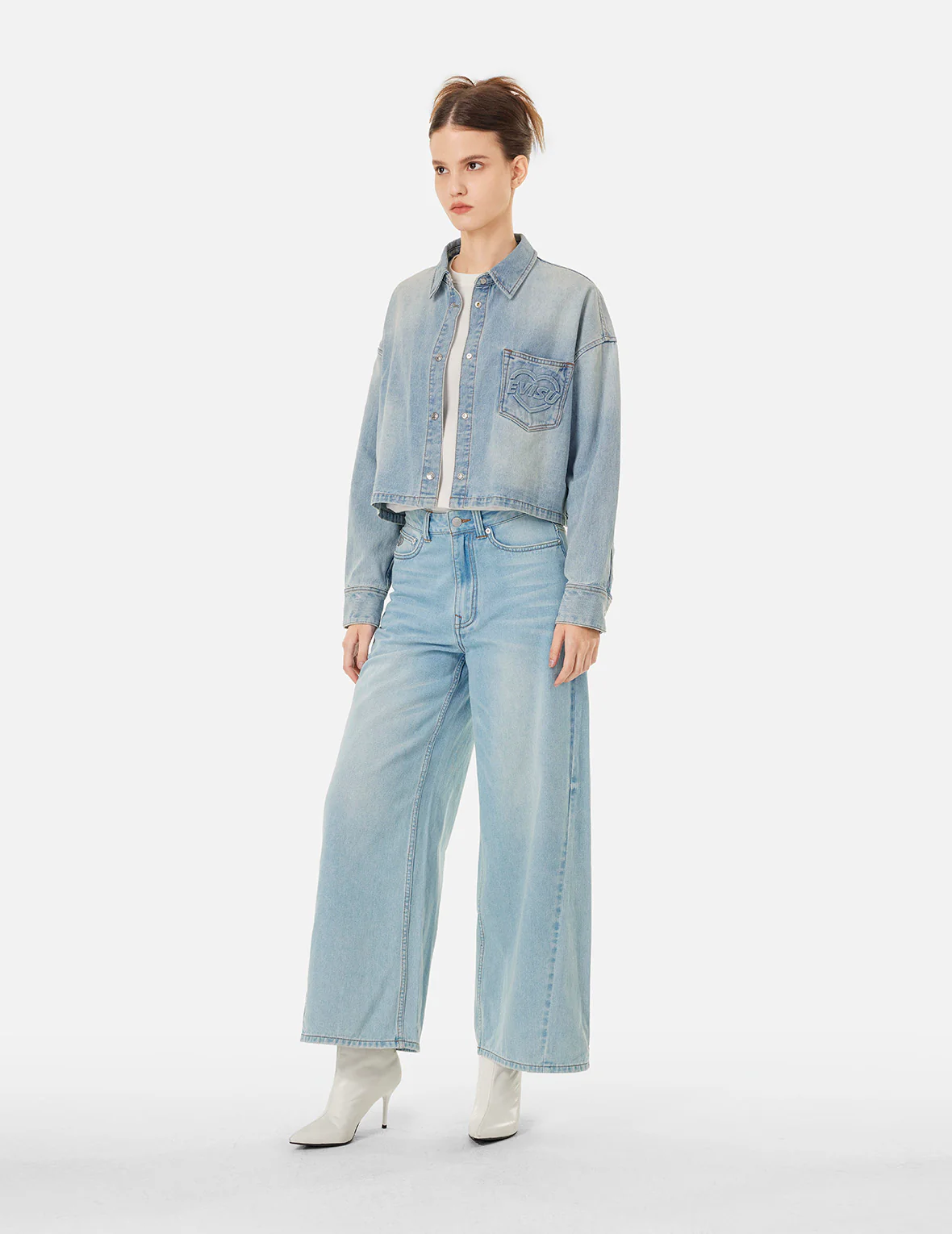 Seagull Embossed Baggy Jeans - Image 4