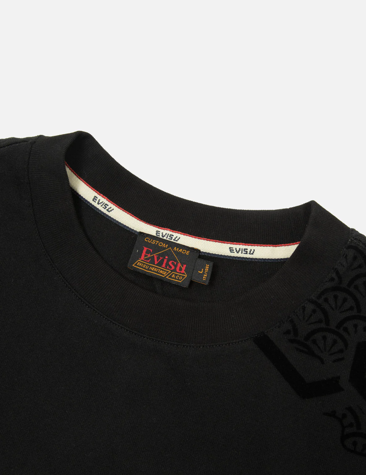 Seagull Embroidery and Allover Flocking Patterns Relax Fit T-shirt - Image 13
