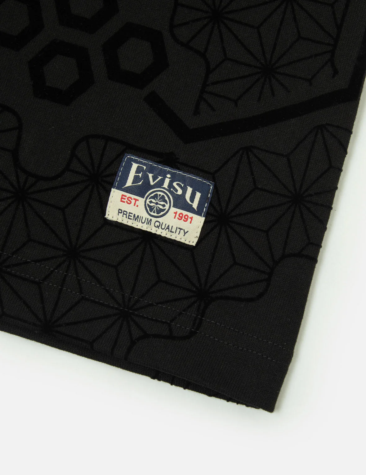Seagull Embroidery and Allover Flocking Patterns Relax Fit T-shirt - Image 19