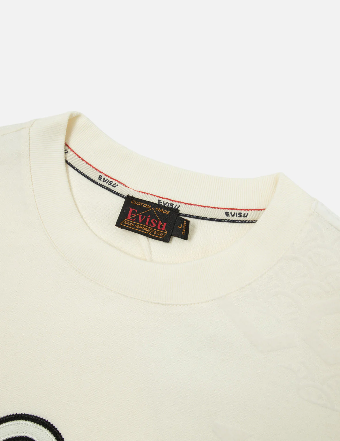 Seagull Embroidery and Allover Flocking Patterns Relax Fit T-shirt - Image 20
