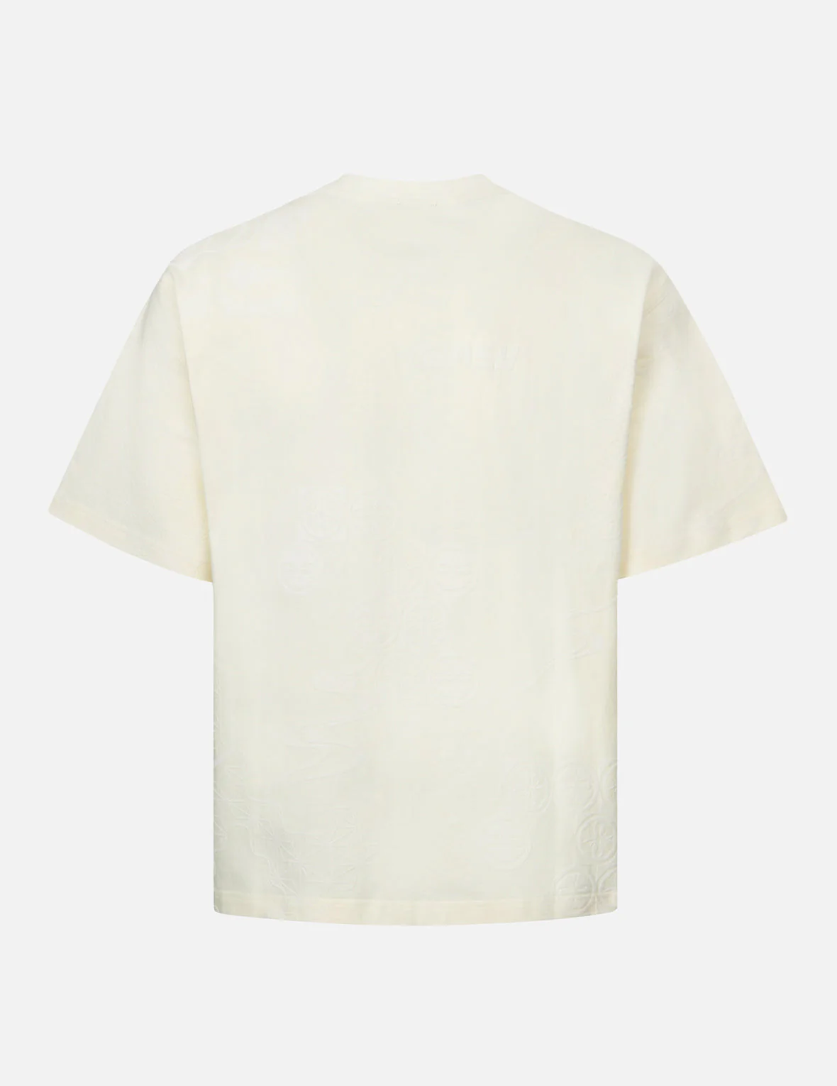 Seagull Embroidery and Allover Flocking Patterns Relax Fit T-shirt - Image 4