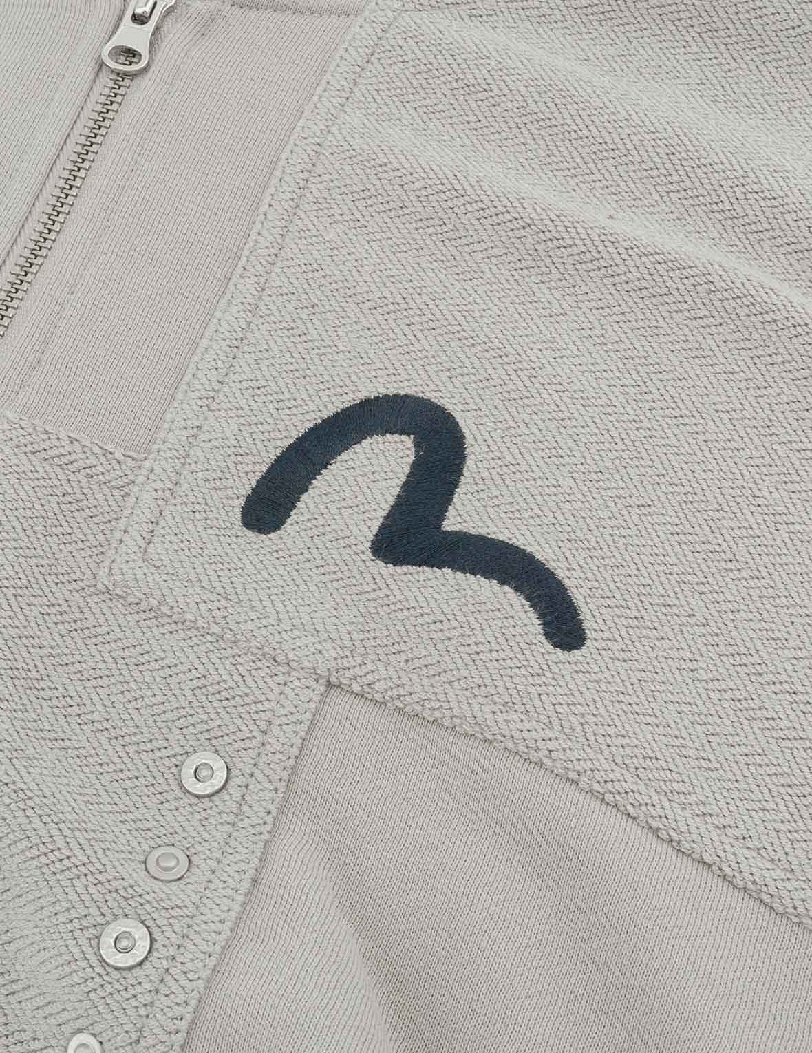 Seagull Embroidery and Fabric Blocking Relax Fit Hoodie - Image 6