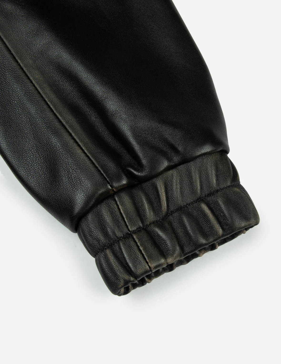 Seagull Embroidery and Logo Appliqué Fashion Fit Leather Jacket - Image 5