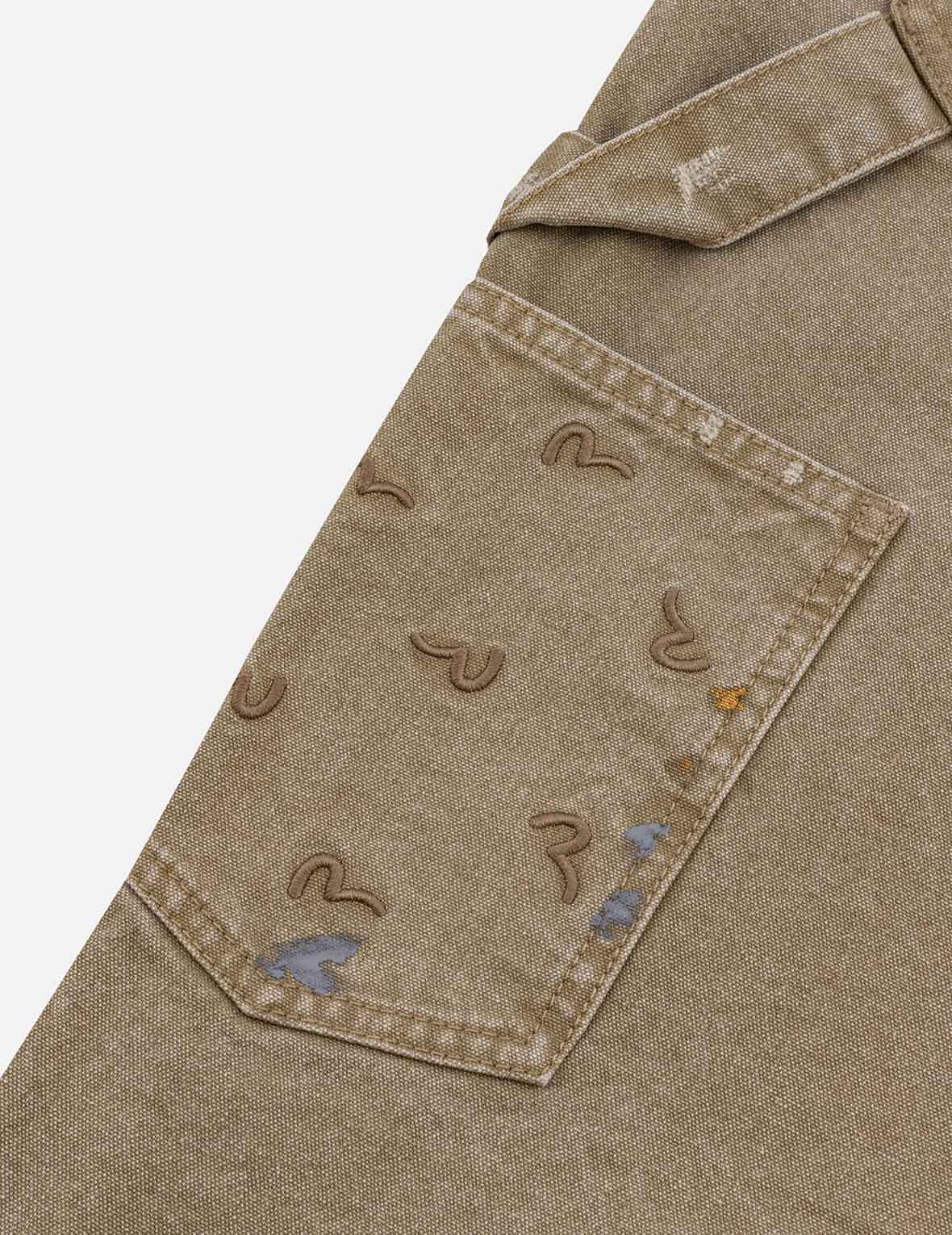 Seagull Embroidery and Logo Print Relax Fit Washed Pants - Image 10