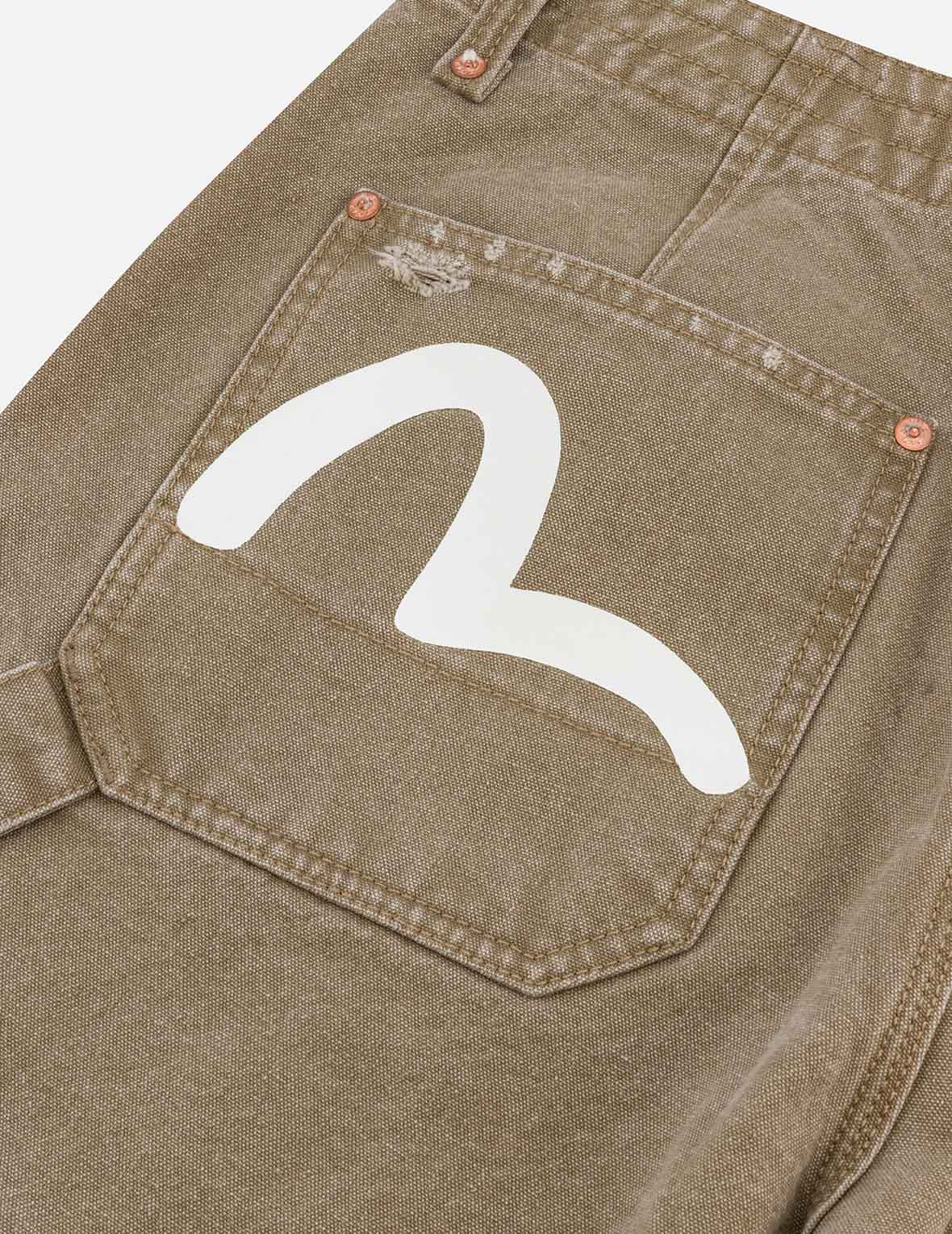Seagull Embroidery and Logo Print Relax Fit Washed Pants - Image 11