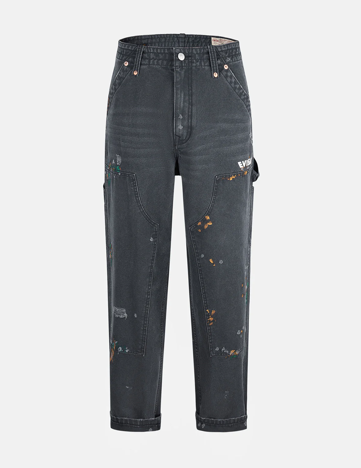 Seagull Embroidery and Logo Print Relax Fit Washed Pants - Image 16