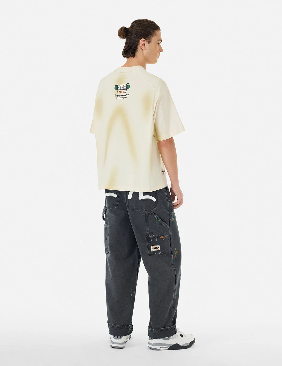 Seagull Embroidery and Logo Print Relax Fit Washed Pants - Image 18