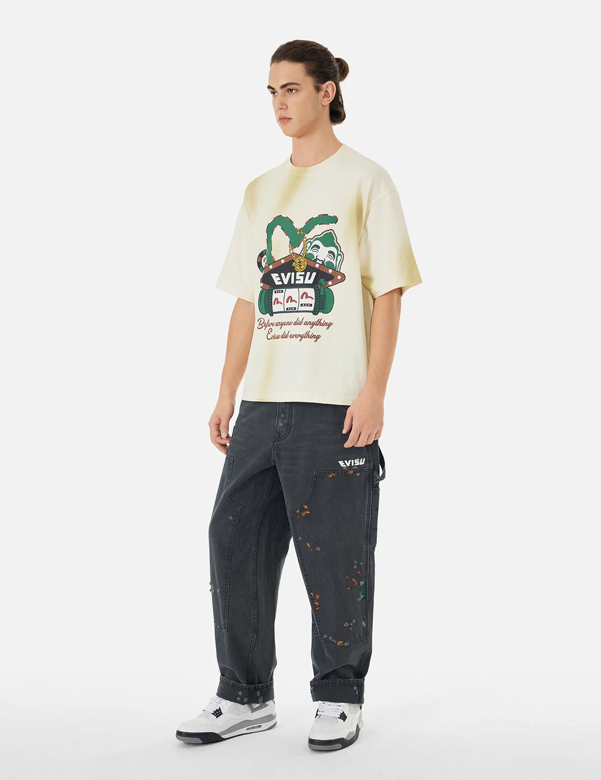 Seagull Embroidery and Logo Print Relax Fit Washed Pants - Image 19