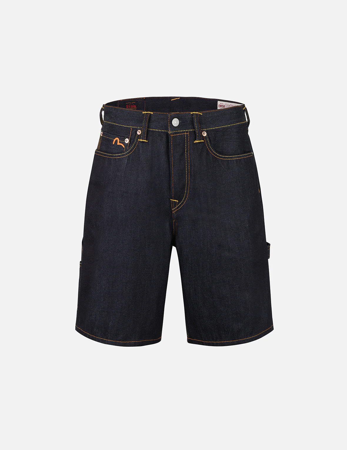 Seagull Embroidery and Slogan Print Regular Fit Denim Shorts - Image 2