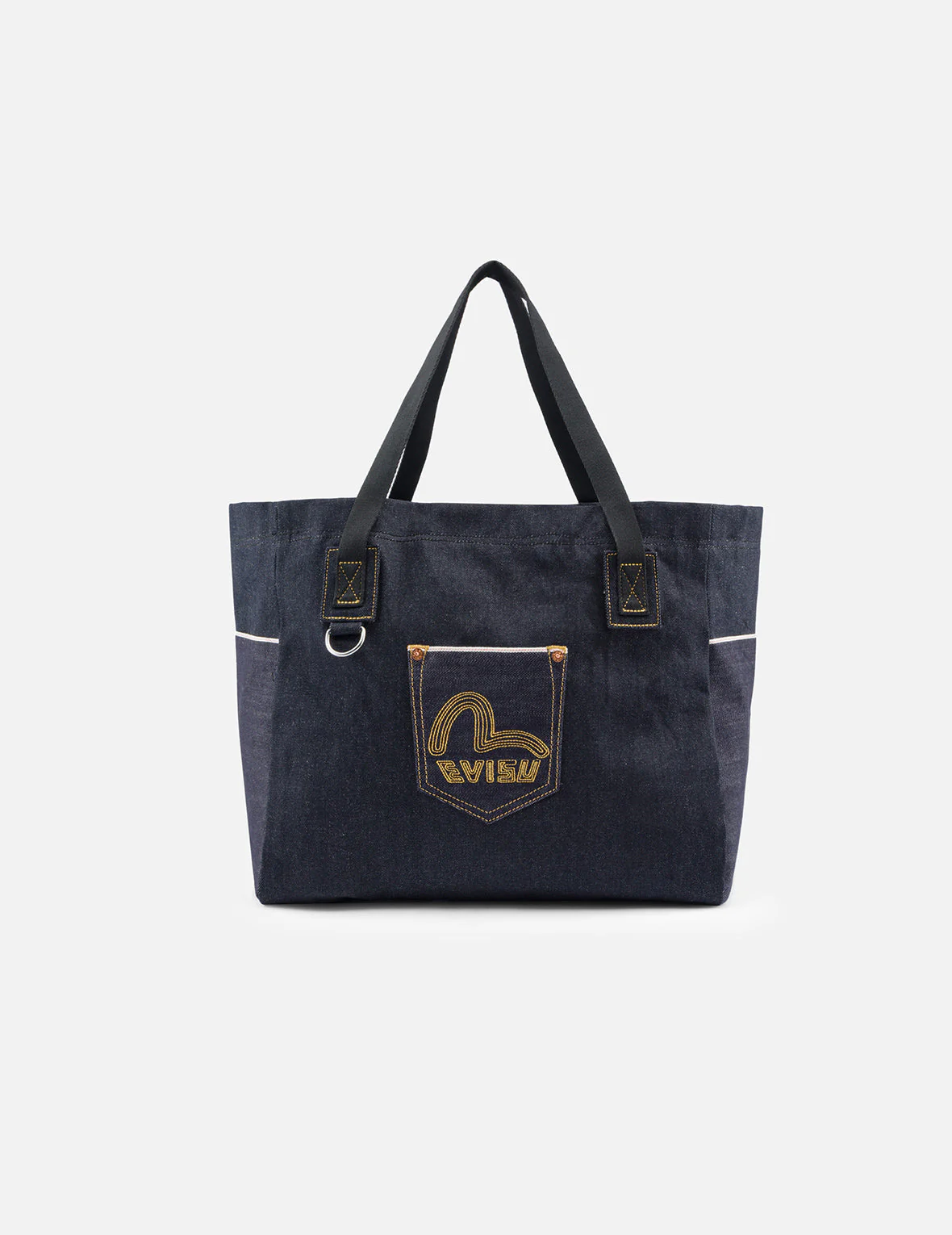 Seagull Embroidery Denim Tote Bag - Image 3